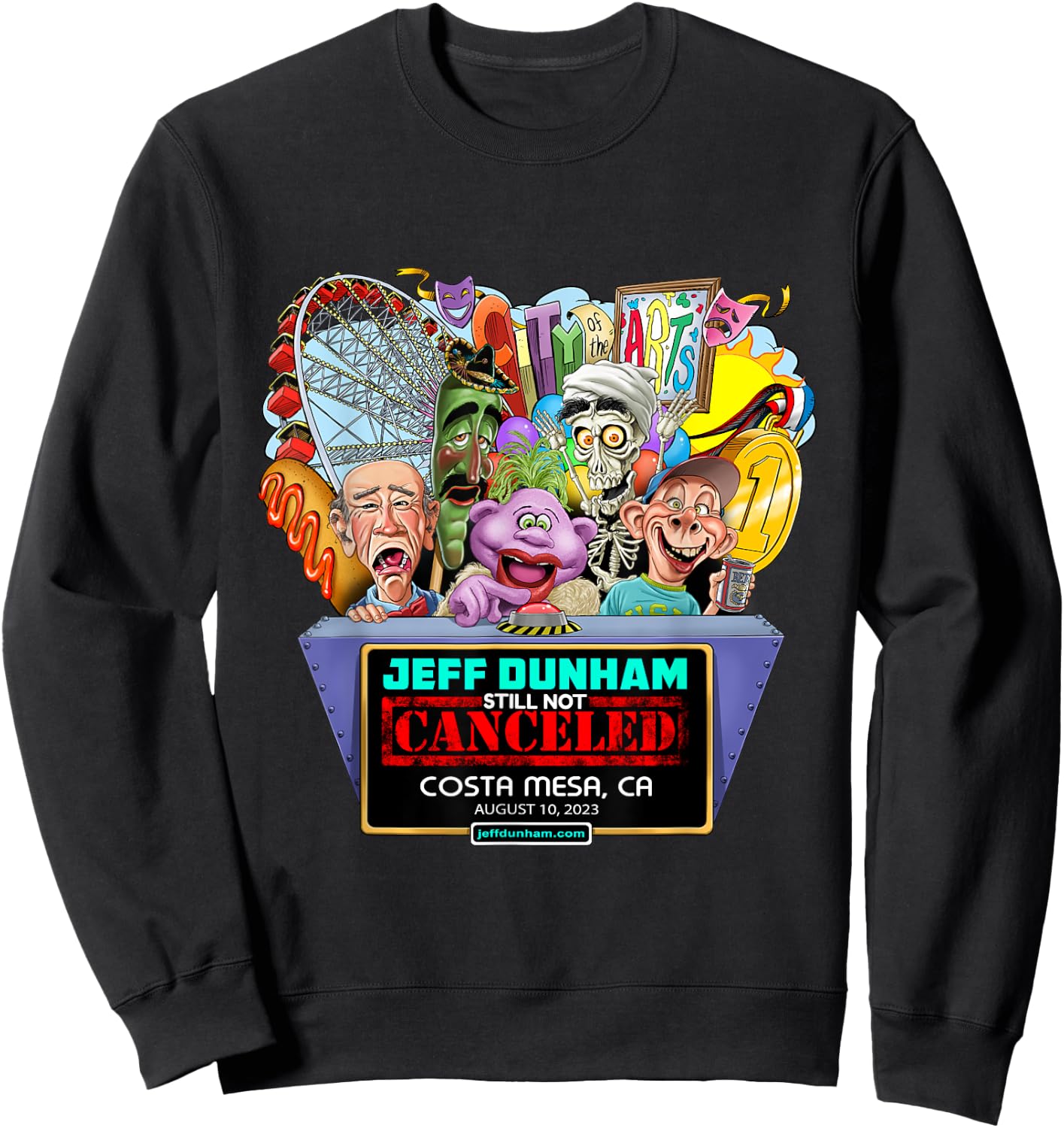 Jeff Dunham Costa Mesa, CA (2023) Sweatshirt - Sweatshirt | Black