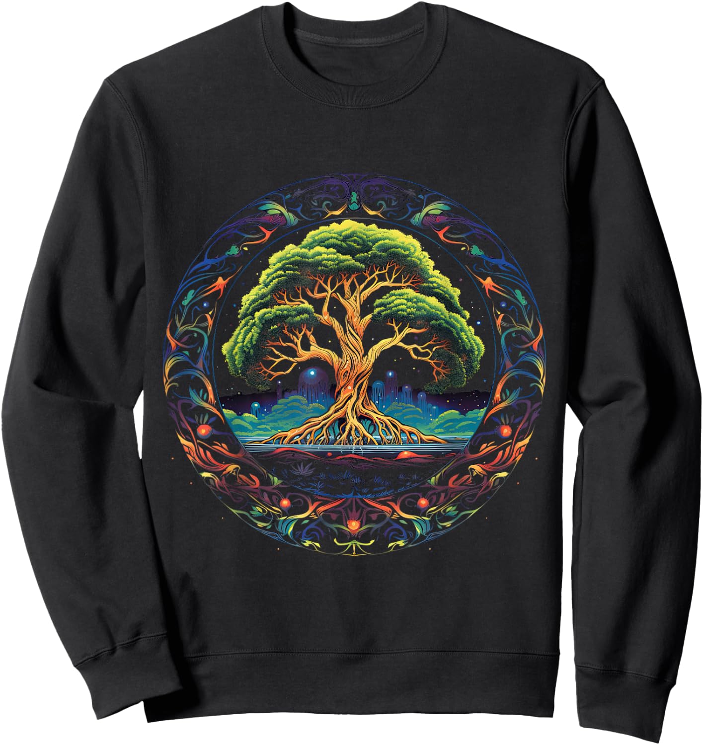 Tree of Life Viking Midgard Thor Walhalla Sweatshirt - Sweatshirt | Black