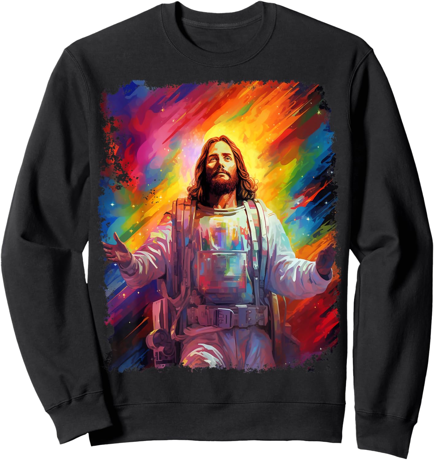Jesus Christ Christian Space Sweatshirt - Sweatshirt | Black