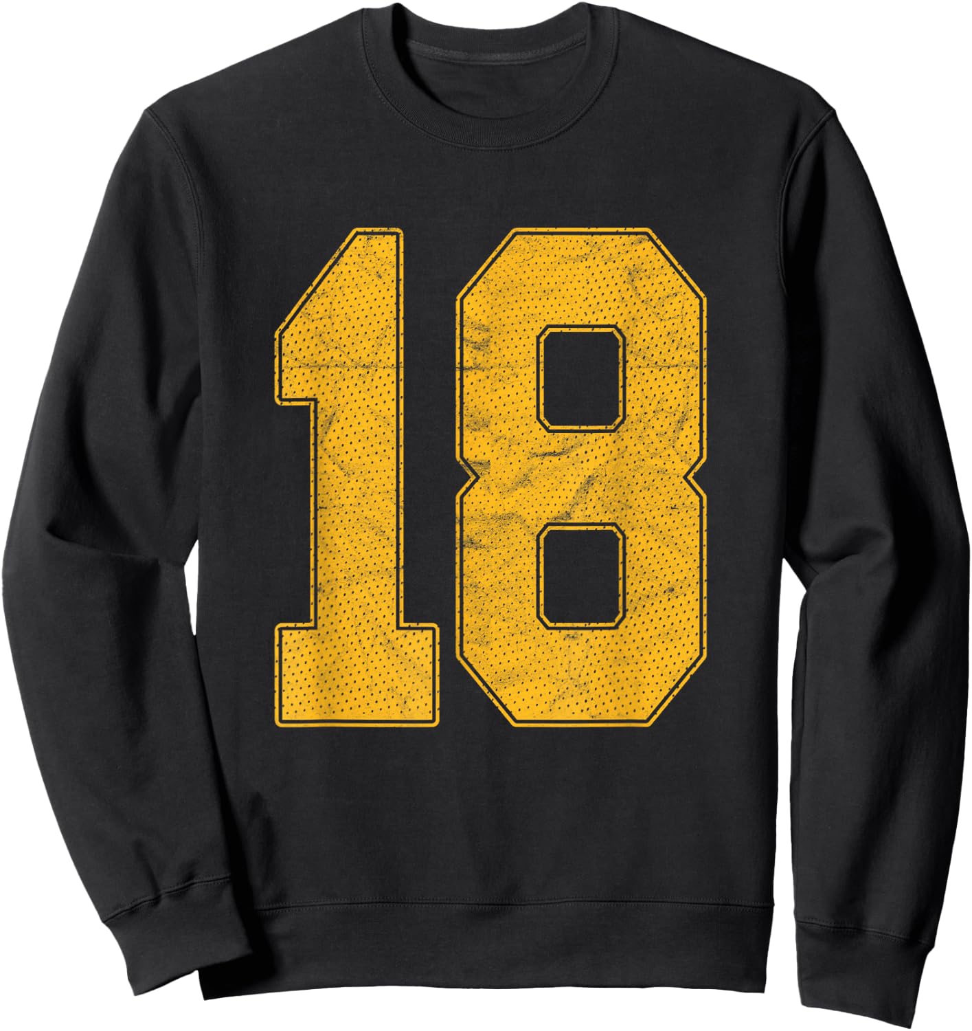 Number 18 Numbered Uniform Sports Team Jersey 18th Birthday Sweatshirt - Sweatshirt | Black