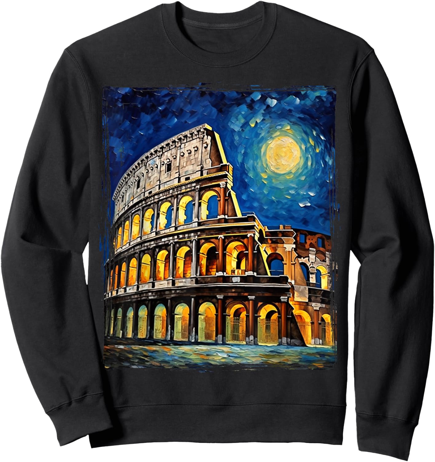 Roma Italia Colosseum Souvenirs, Rome Italy Van Gogh Sweatshirt - Sweatshirt | Black