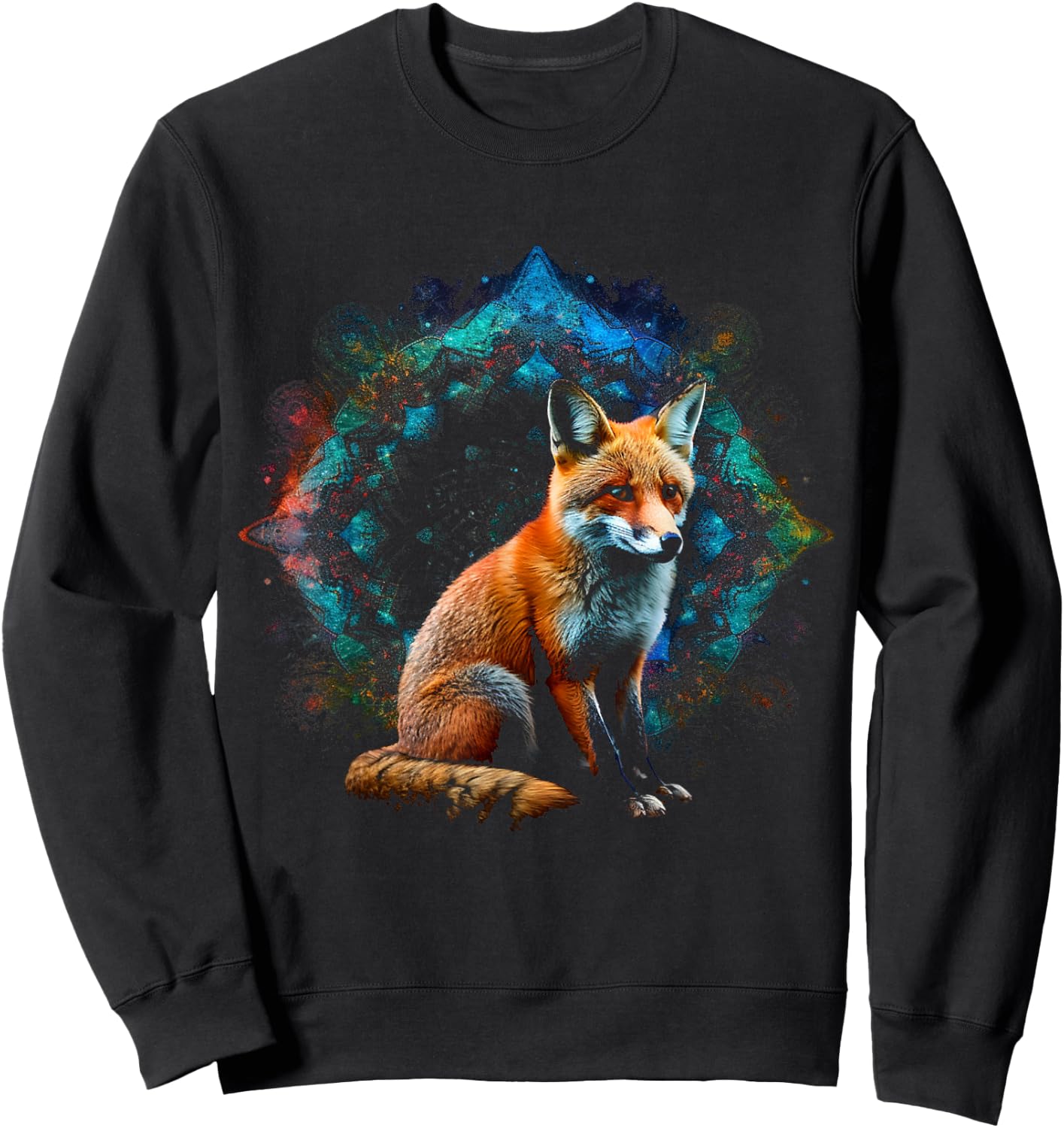 Fox - Art Animal Fox Sweatshirt - Sweatshirt | Black