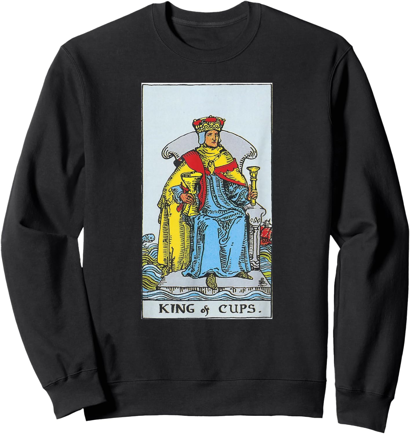 King of Cups Taro Card Shirt King of Cups Tarot Sweatshirt - Sweatshirt | Black