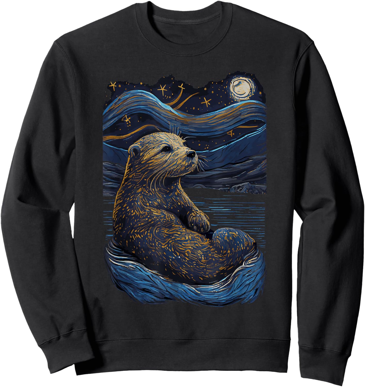 Otter Starry Night Sweatshirt - Sweatshirt | Black