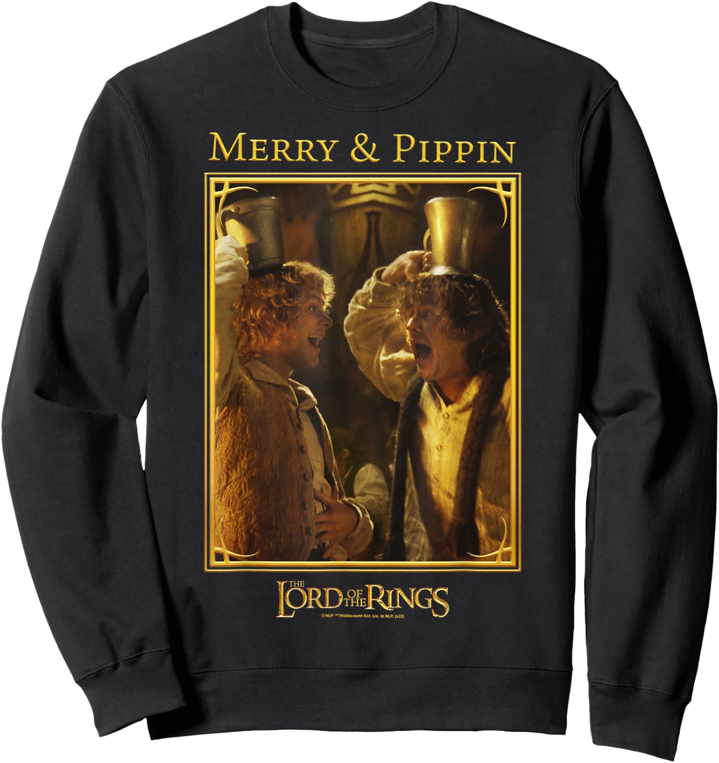 The Lord of The Rings Merry & Pippin Funny Memory Poster Sweatshirt - Sweatshirt | Black