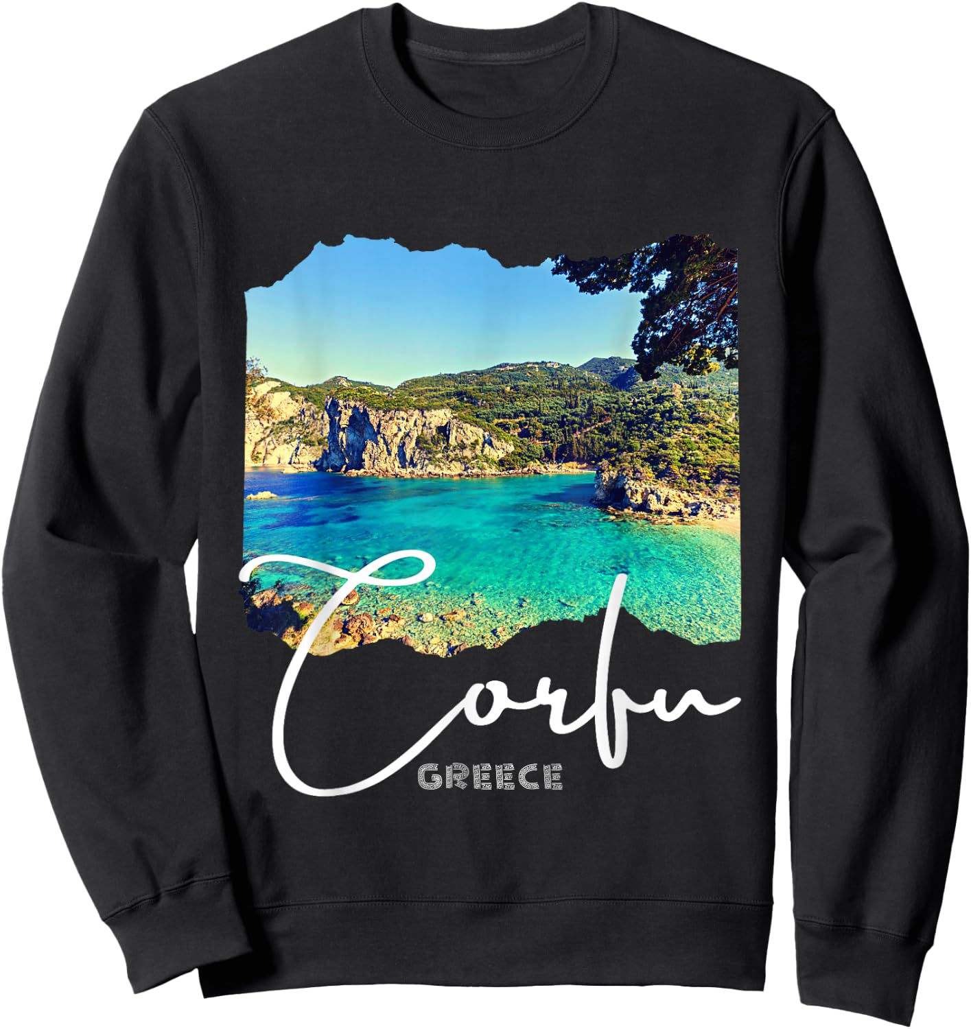 Corfu Island Greece Corfu Sweatshirt - Sweatshirt | Black
