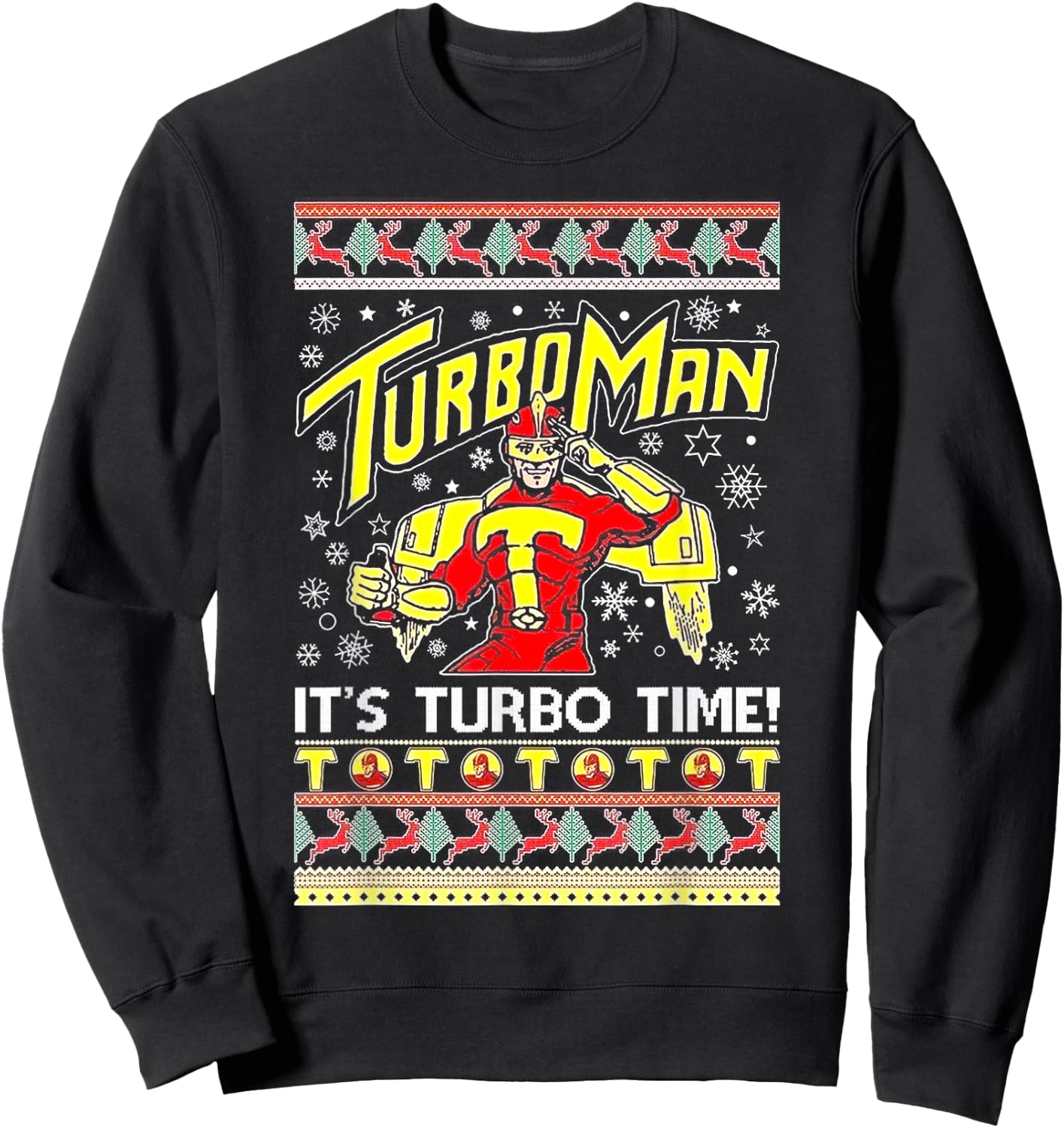 TurboMan It's Turbo Time Ugly Sweatshirt - Sweatshirt | Black