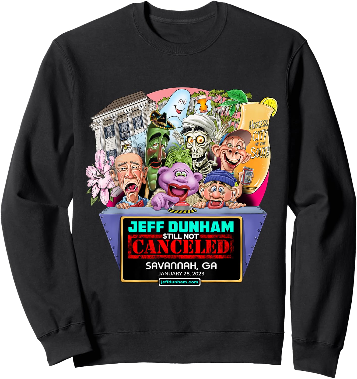 Jeff Dunham Savannah, GA (2023) Sweatshirt - Sweatshirt | Black