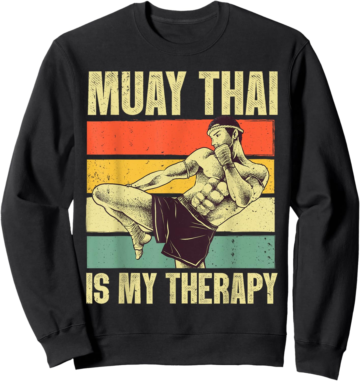 Funny Muay Thai Design Women Kids Muay Thai Boxing Sweatshirt - Sweatshirt | Black