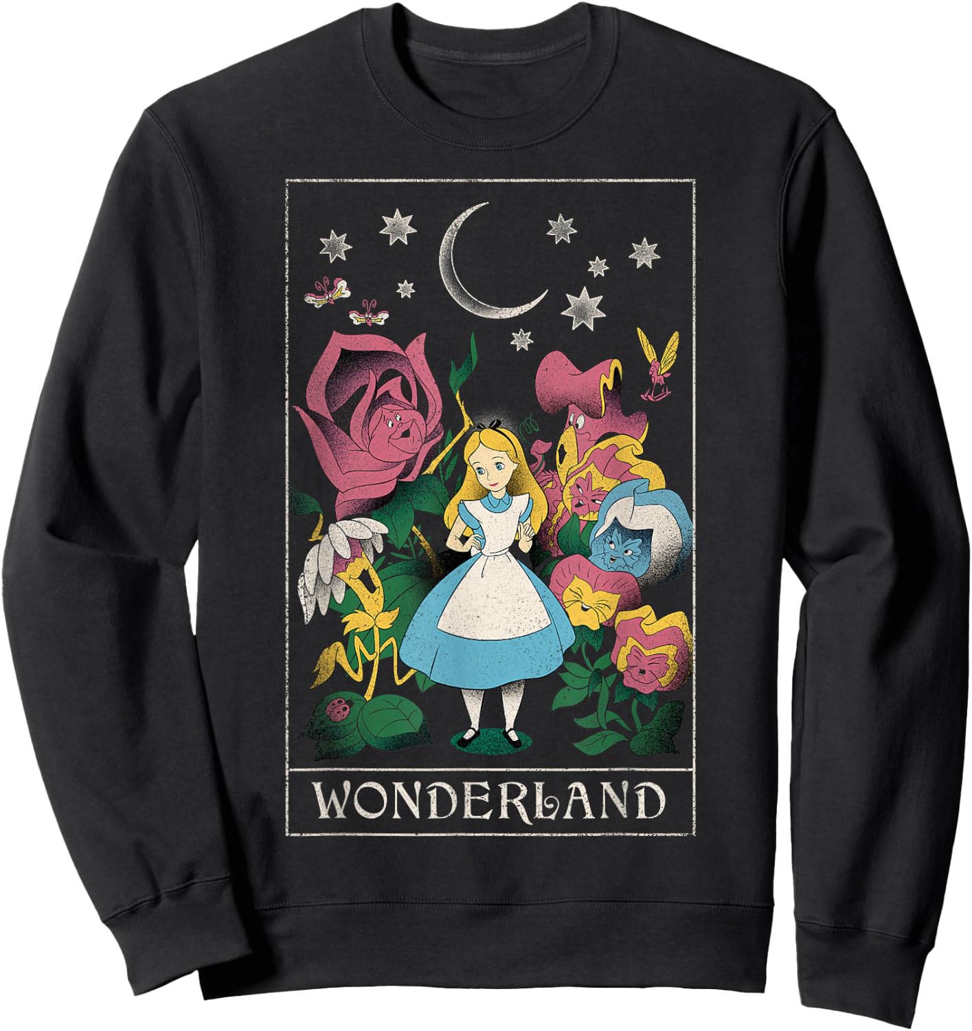 Disney Alice in Wonderland Alice Cosmic Tarot Card Sweatshirt - Sweatshirt | Black