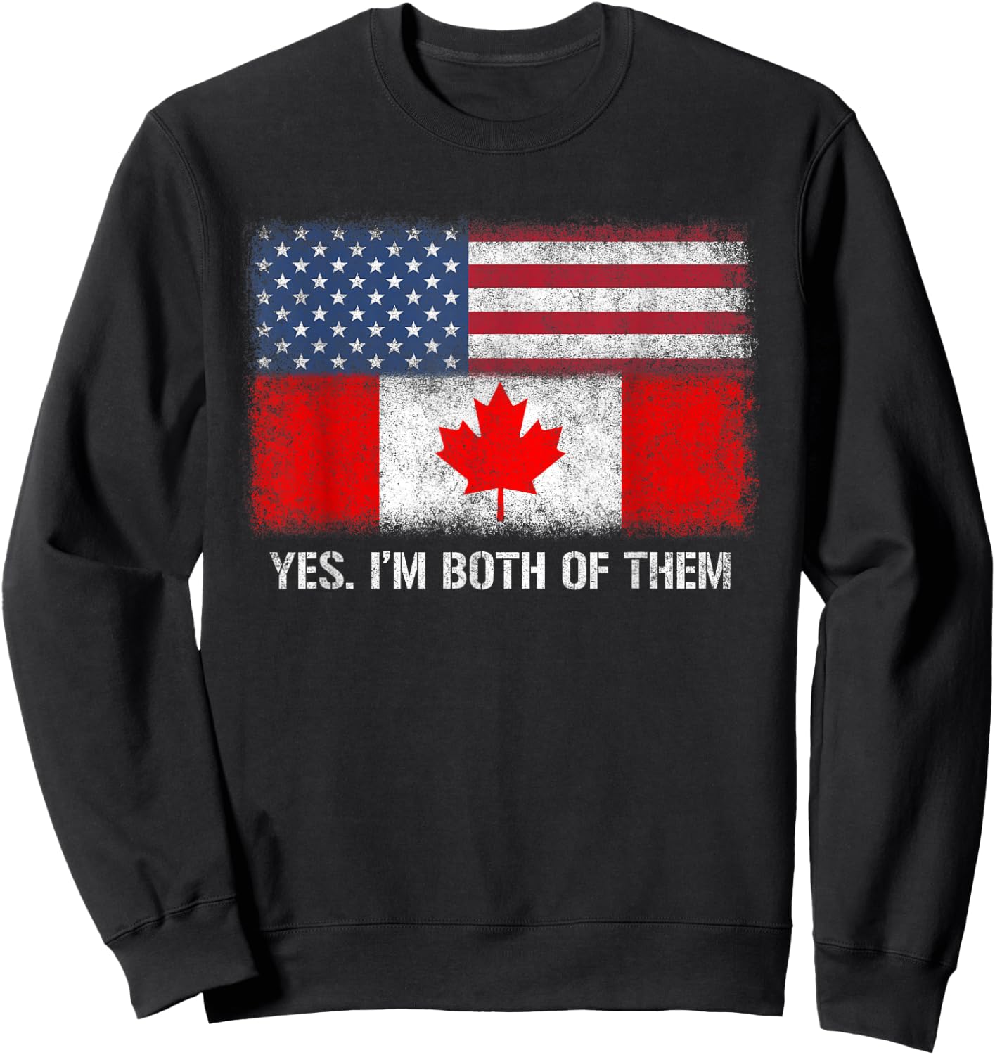 Usa Canada Canadian American Flag Dual Citizen Citizenship Sweatshirt - Sweatshirt | Black