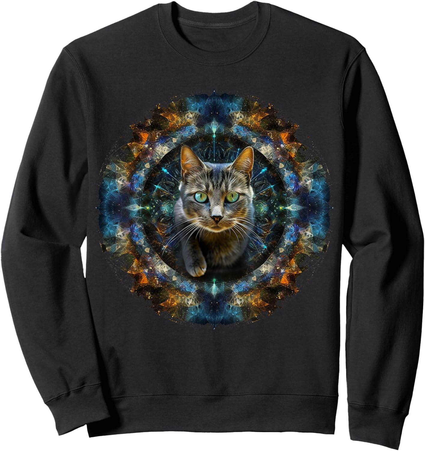 Cat Artwork Fantasy - Cat Motif Animal Cat Women Kids Sweatshirt - Sweatshirt | Black