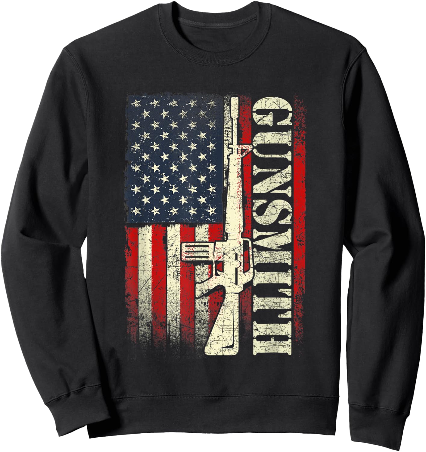 Gunsmith - USA American Flag Gunsmithing Gun Builder Rifle Men Sweatshirt - Sweatshirt | Black