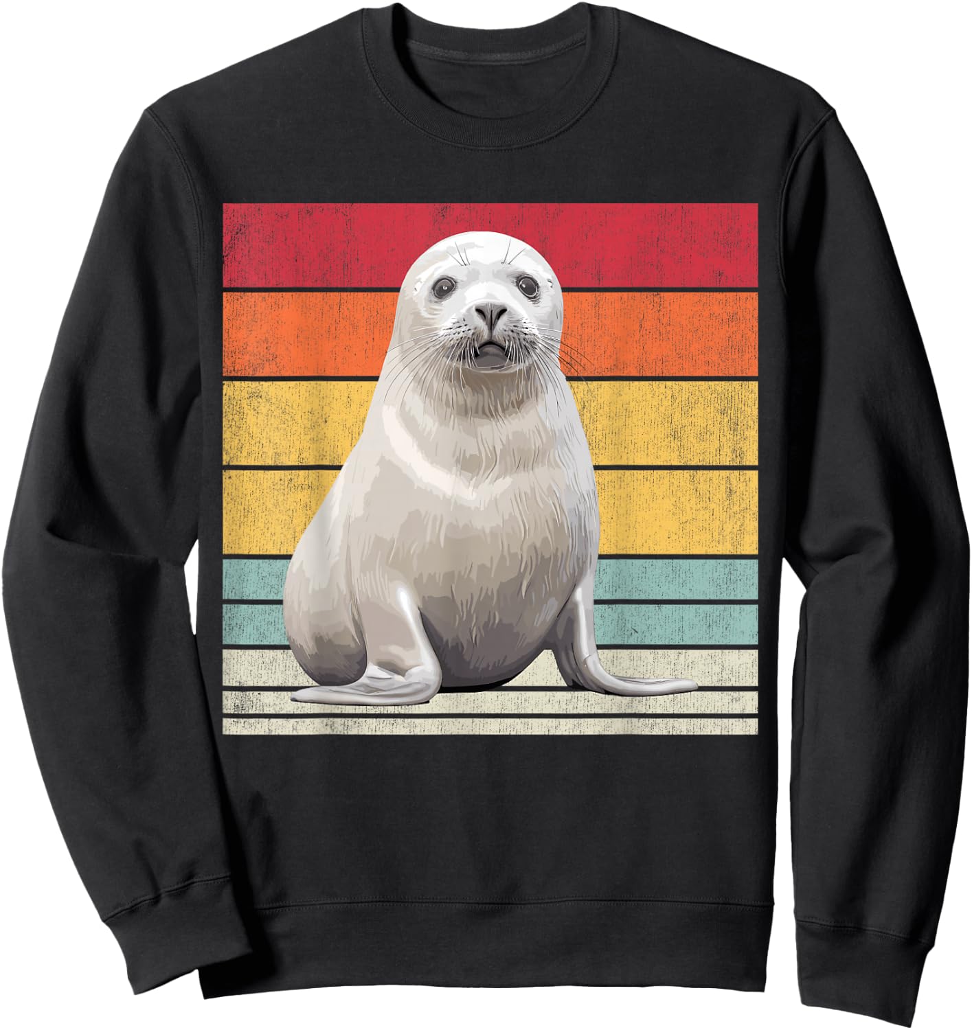 Harp Seal, Vintage Harp Seal Sweatshirt - Sweatshirt | Black