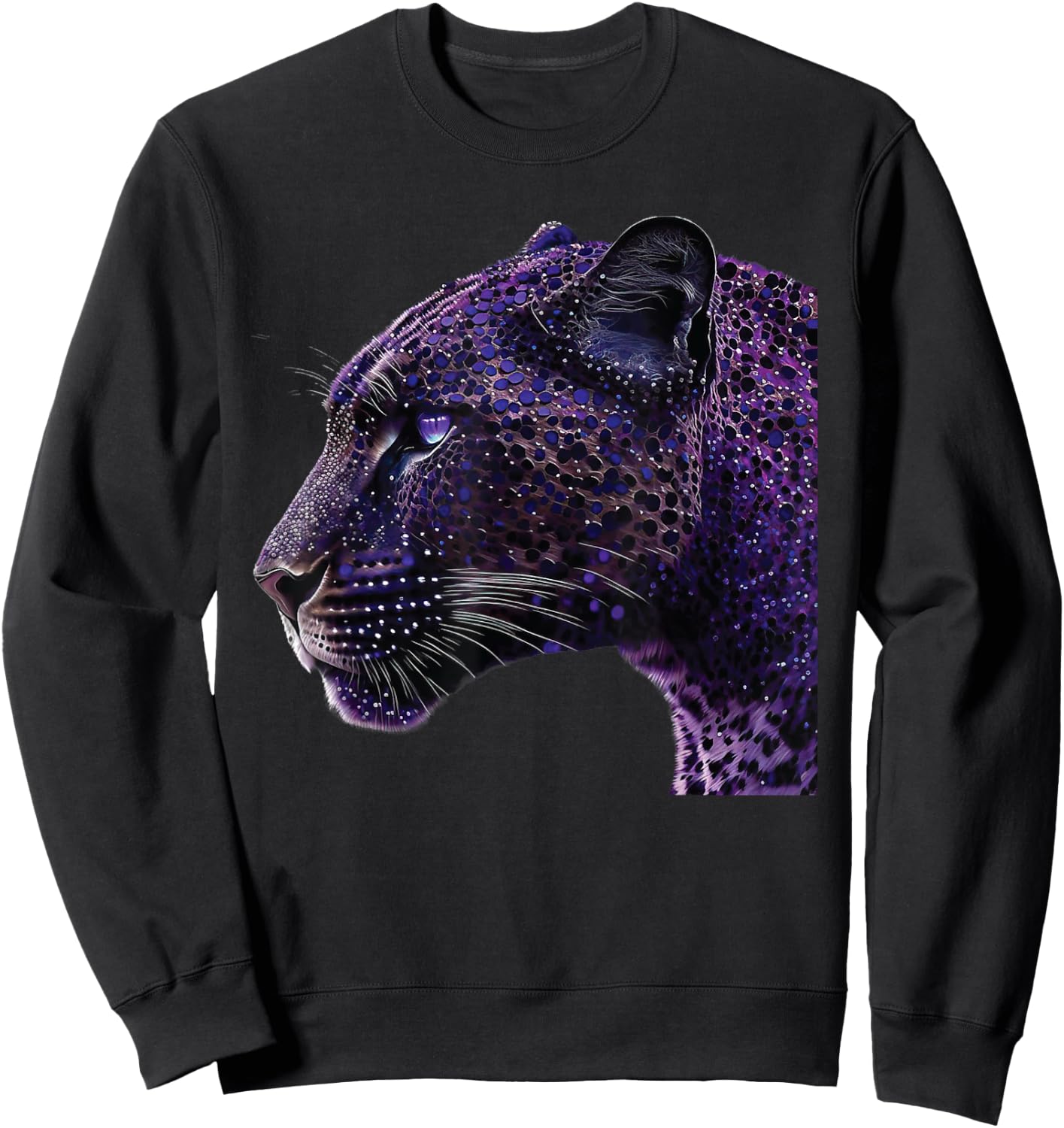 cute purple jaguar for lover Animal leopard & jaguars Sweatshirt - Sweatshirt | Black