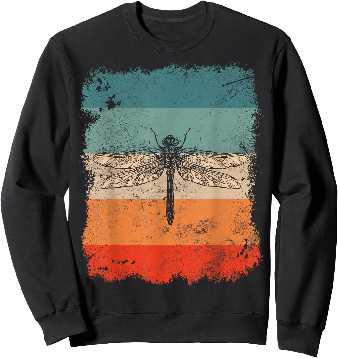Retro Vintage Insect Dragonfly Sweatshirt - Sweatshirt | Black