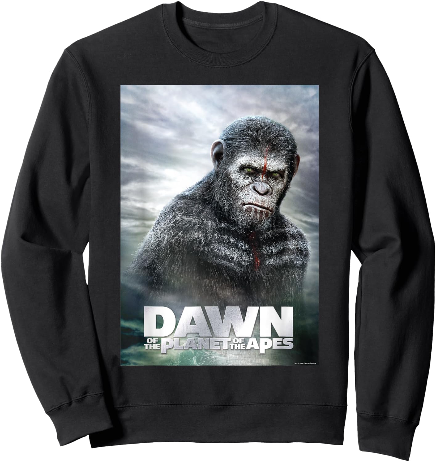 Dawn of The Planet of The Apes Caesar in Paint Movie Poster Sweatshirt - Sweatshirt | Black