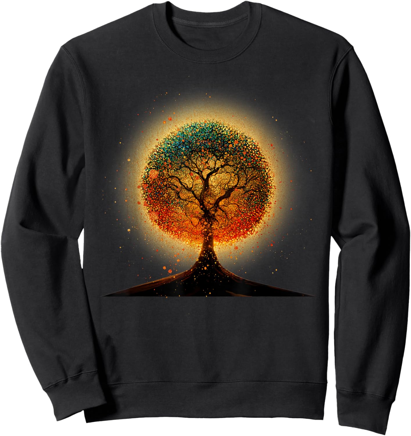 Colorful Tree Life Is Really Good Tree Art Earth Day Sweatshirt - Sweatshirt | Black