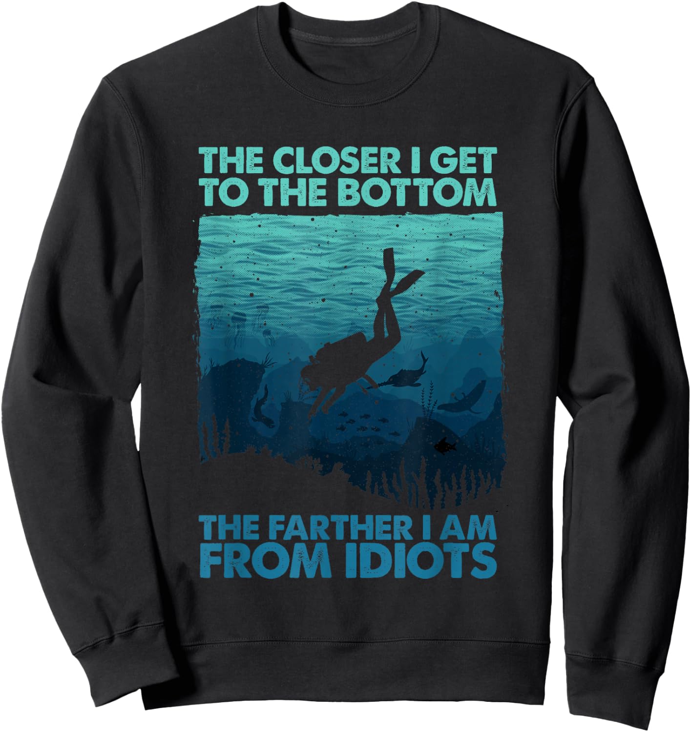 Funny Scuba Diving Themed Art Women Scuba Diving Sweatshirt - Sweatshirt | Black