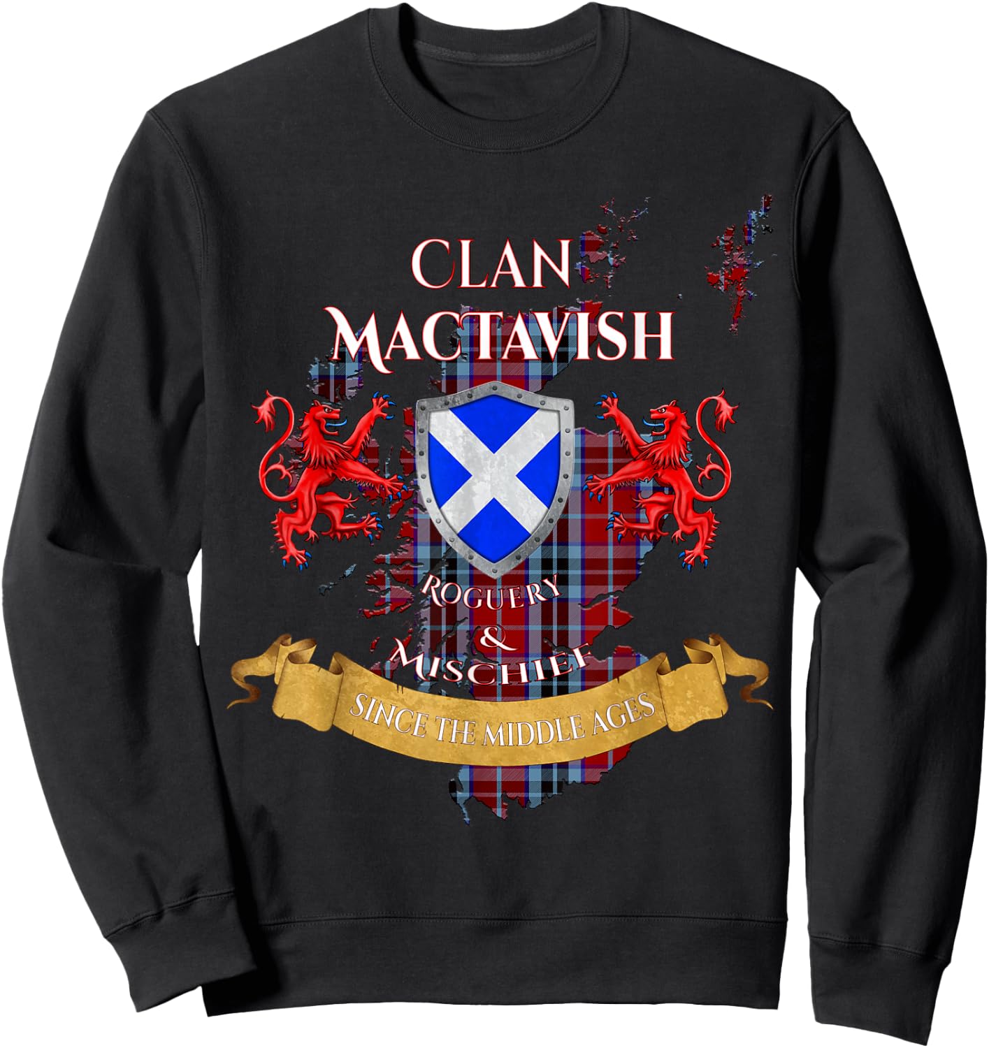 MacTavish Scottish Family Clan Middle Ages Mischief Sweatshirt - Sweatshirt | Black