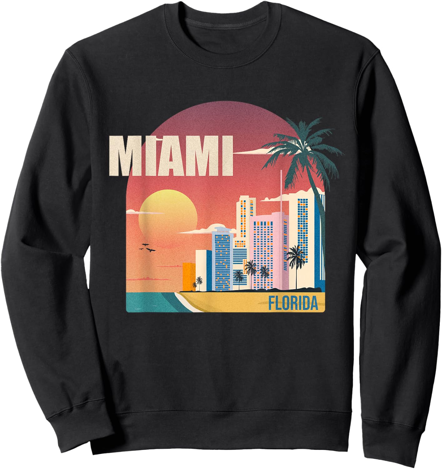 Miami Florida retro Sweatshirt - Sweatshirt | Black
