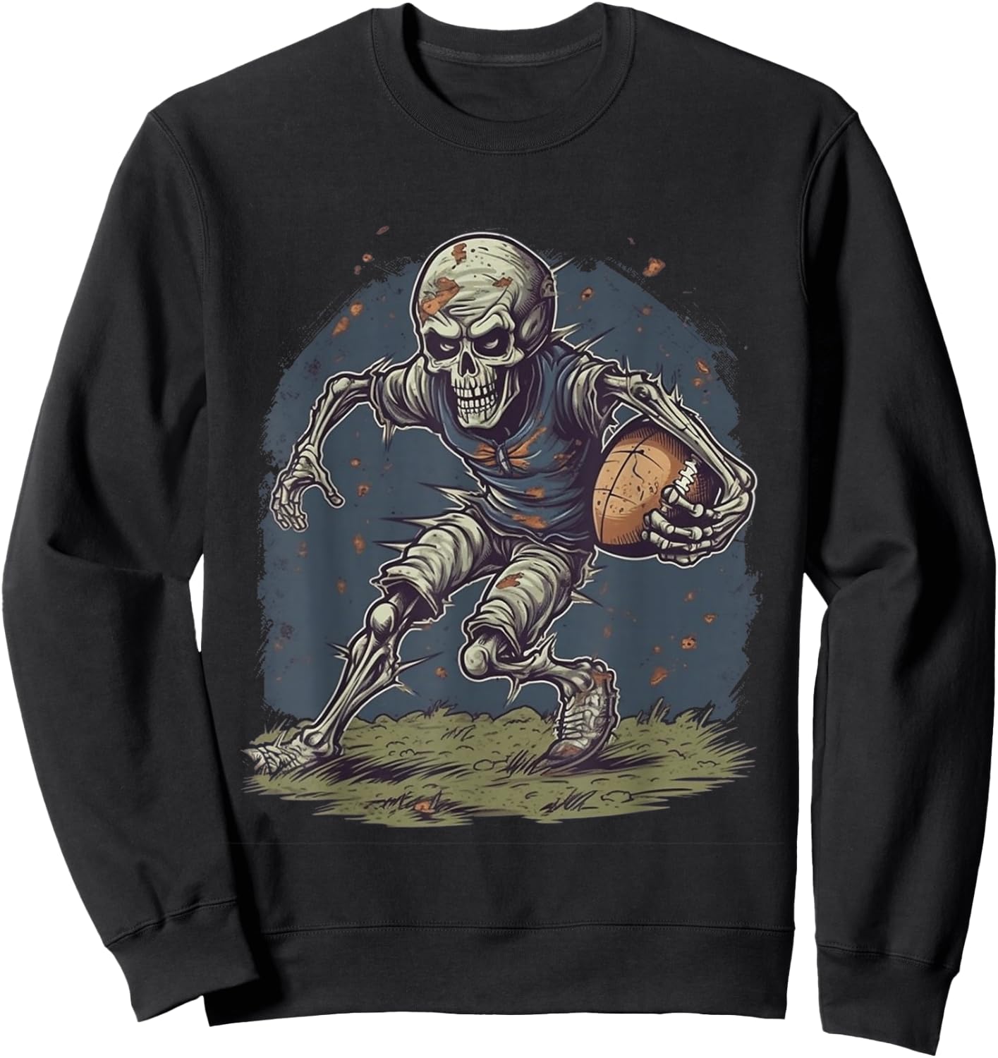 Zombie Football Player Halloween Costume Sport Men Boys Sweatshirt - Sweatshirt | Black