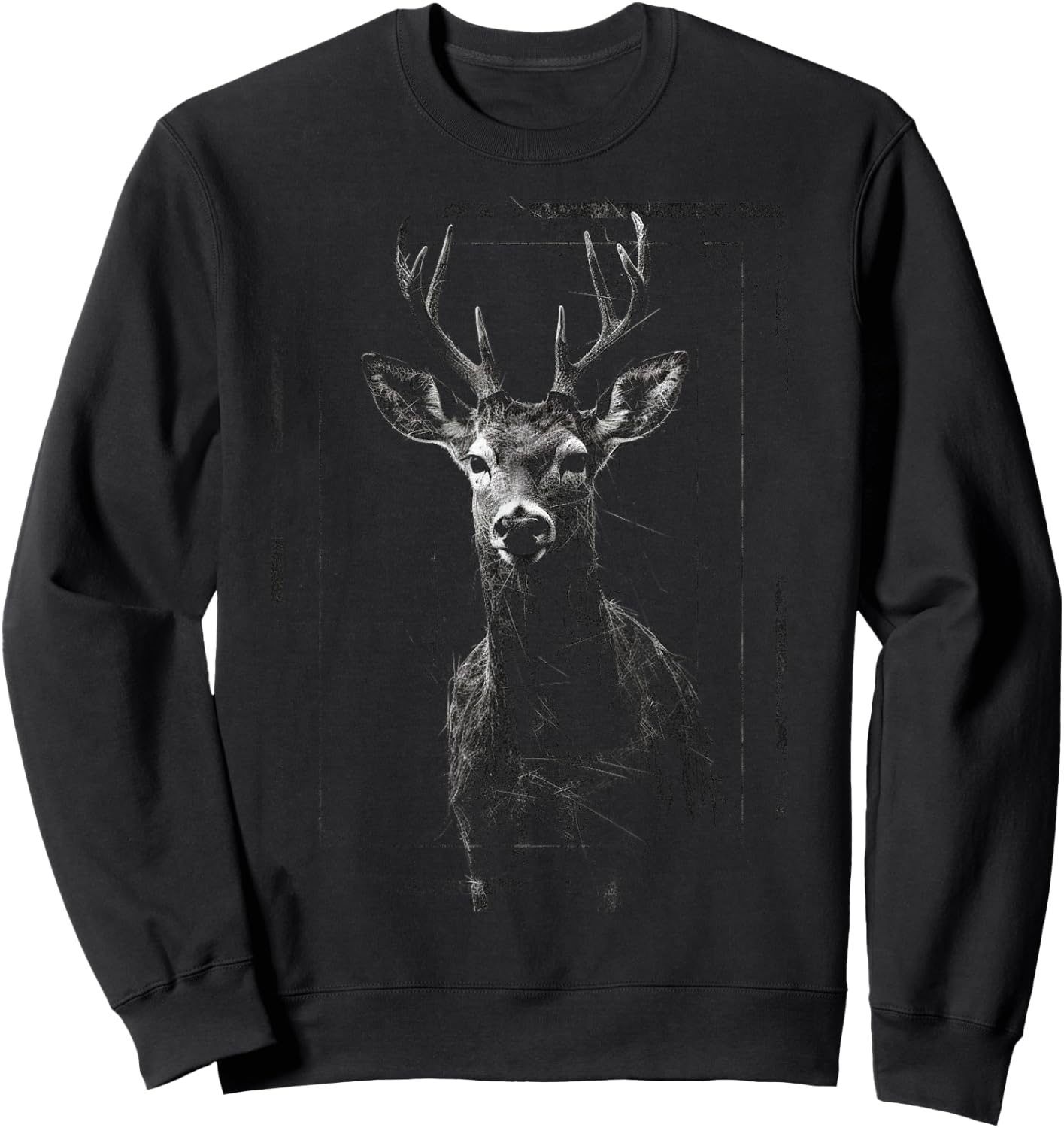 Deer Artwork Motif - Art Animal Deer Sweatshirt - Sweatshirt | Black