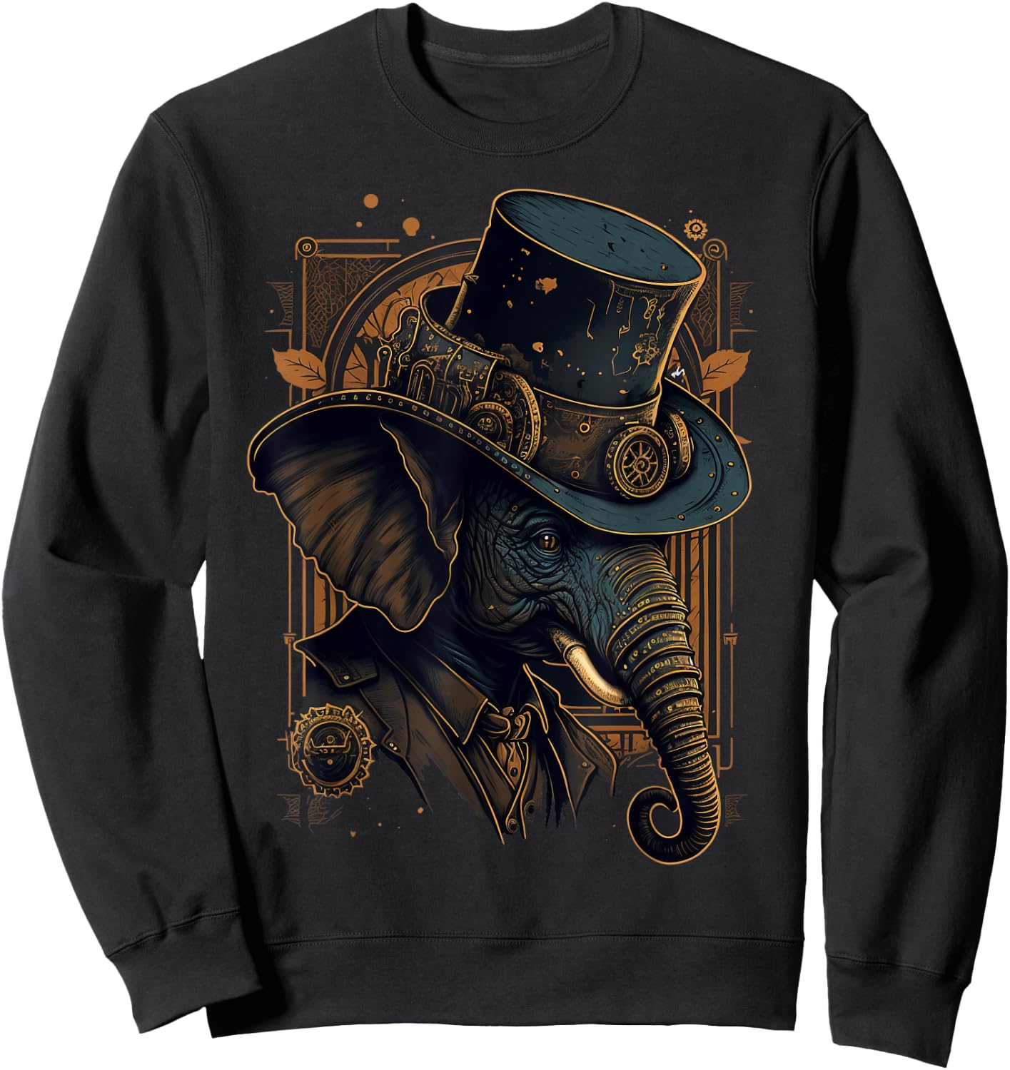 Steampunk Elephant Sweatshirt - Sweatshirt | Black