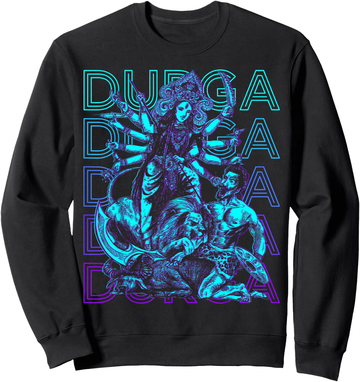 Durga Hindu Goddess Ancient Hindu Mythology Sweatshirt - Sweatshirt | Black