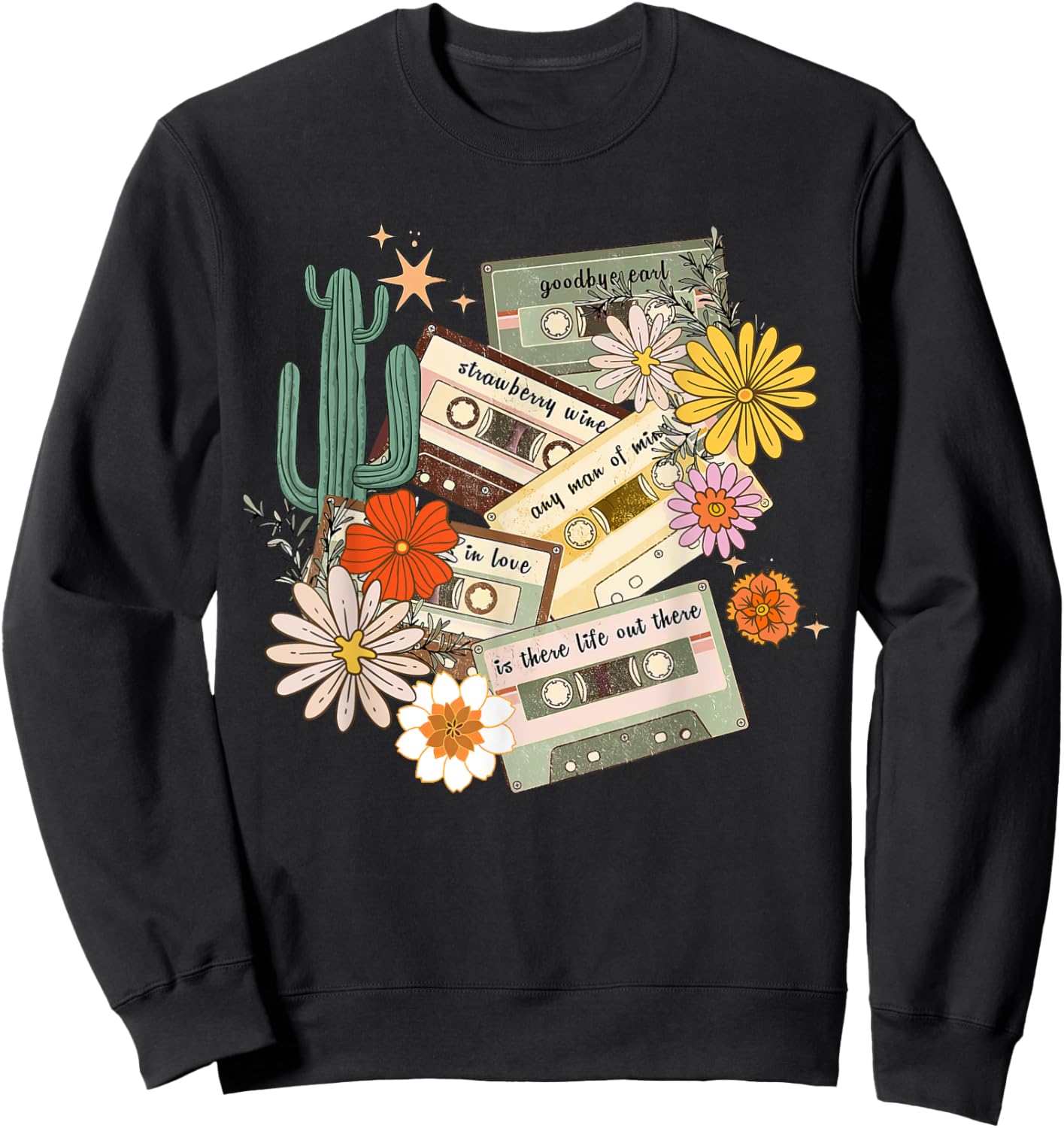 90s Country Music, Southern Farm, Old Mixtape Cassette Music Sweatshirt - Sweatshirt | Black