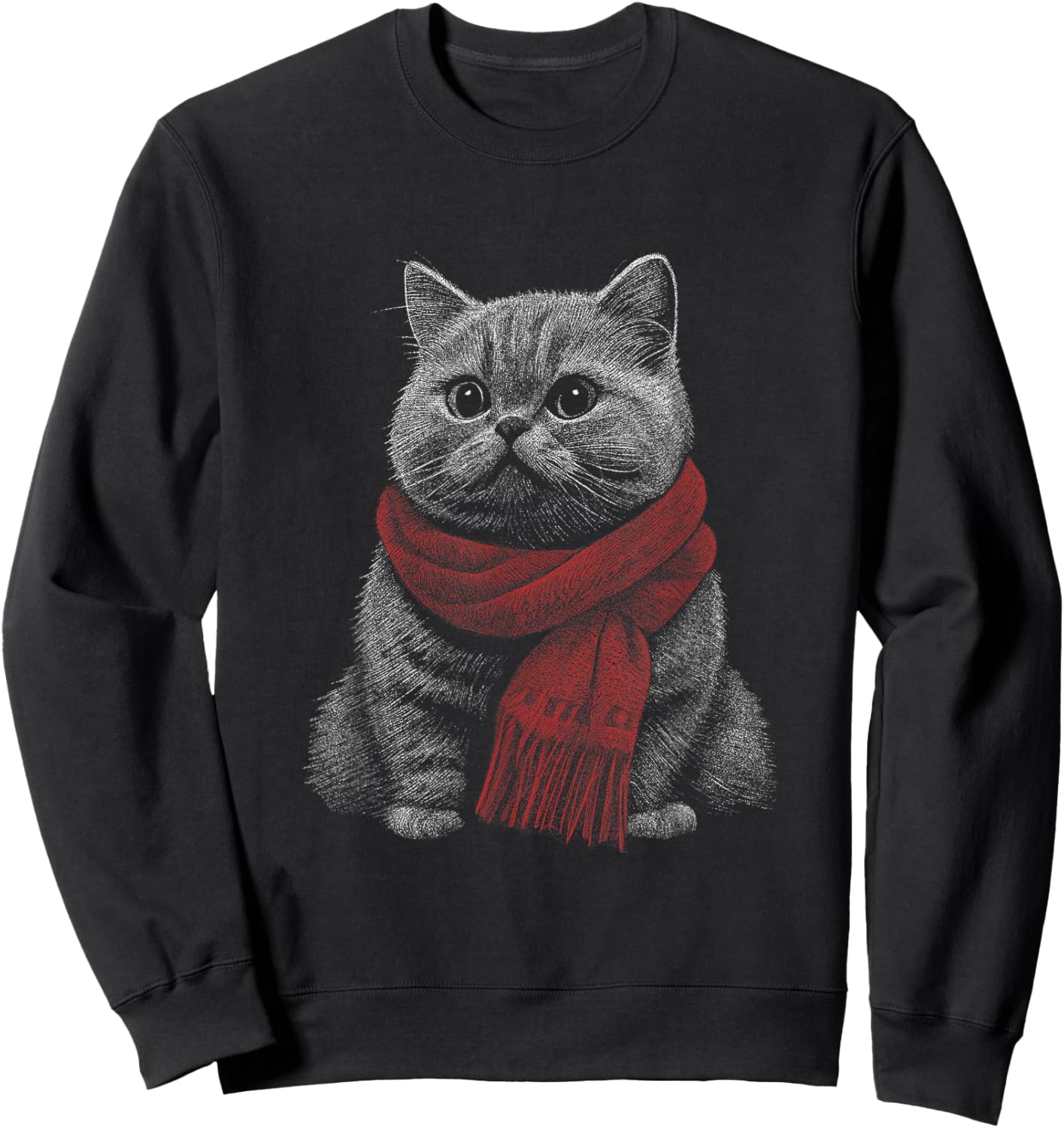 British Shorthair Cat Men Women Kids Sweatshirt - Sweatshirt | Black