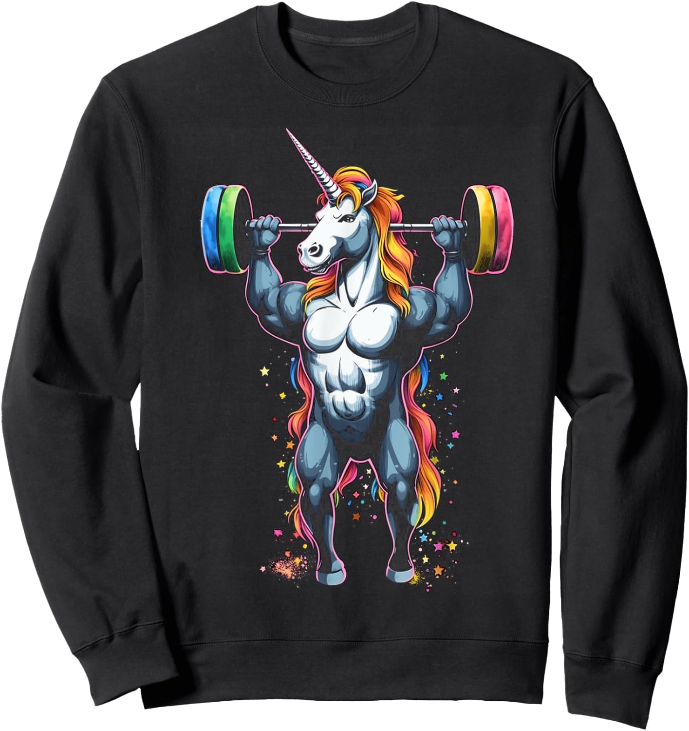 Unicorn Weightlifting Deadlift Fitness Gym Sweatshirt - Sweatshirt | Black