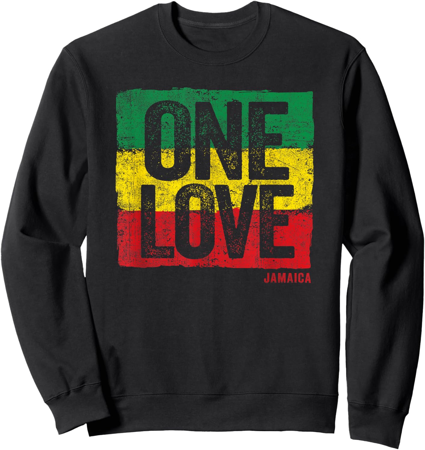 Love Jamaica Reggae Vintage Jamaican Souvenir Sweatshirt - Sweatshirt | Black