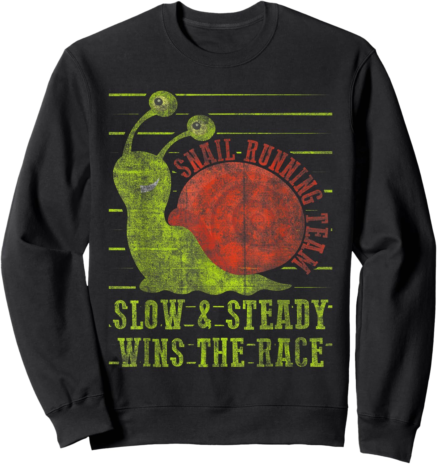 Snail Running Team Slow & Steady Wins The Race Funny Running Sweatshirt - Sweatshirt | Black