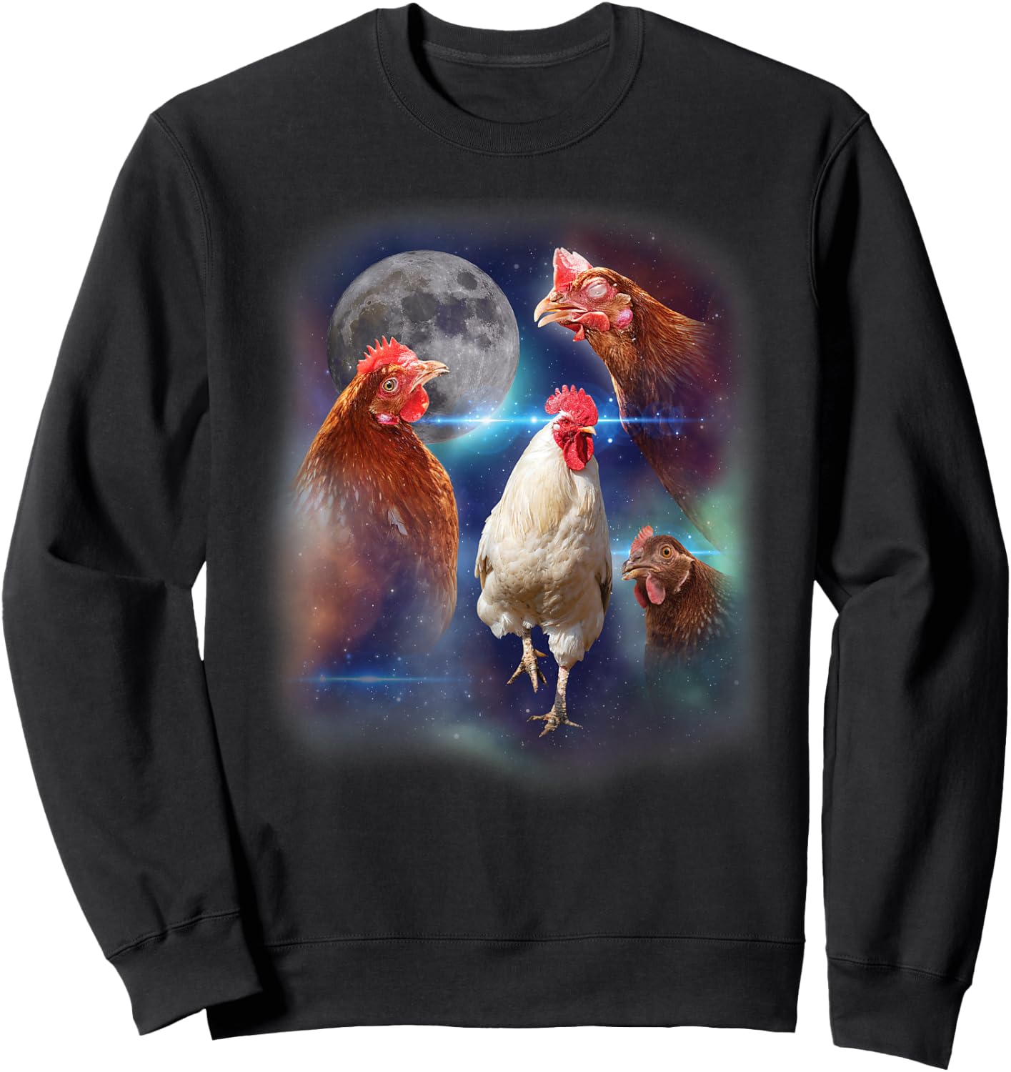 Howling at the Moon Shirt - Funny Chicken Shirt - Chicken Sweatshirt - Sweatshirt | Black
