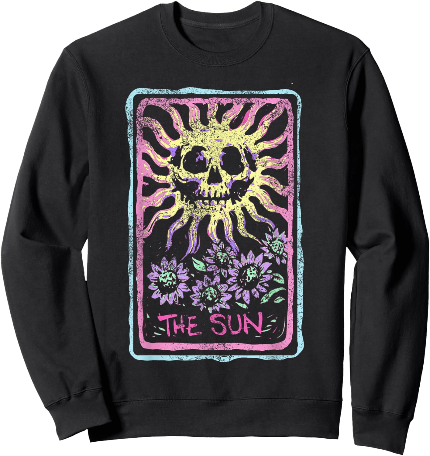 The Sun Death Tarot Card Witchcraft Pastel Goth Skeleton Sweatshirt - Sweatshirt | Black