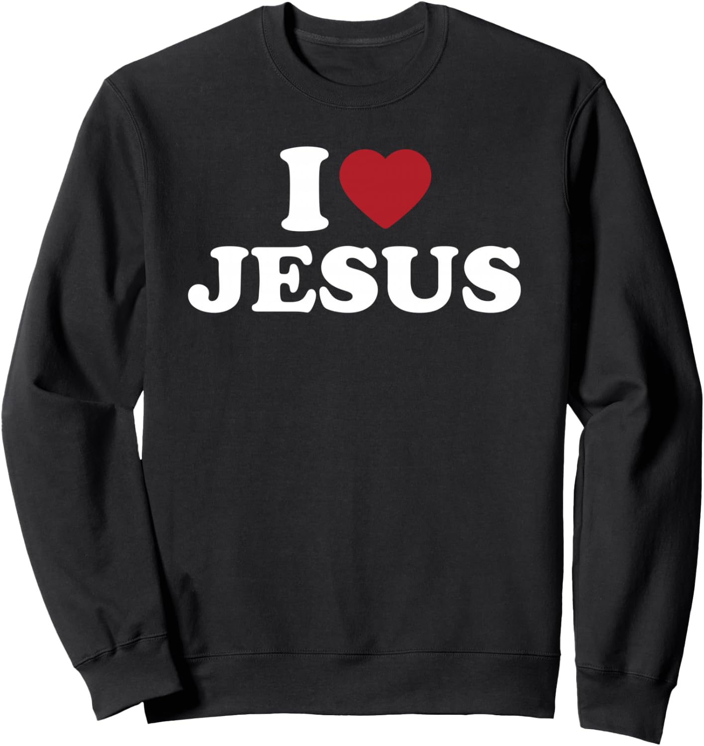 I Love Jesus, I Heart Jesus Red Heart Sweatshirt - Sweatshirt | Black