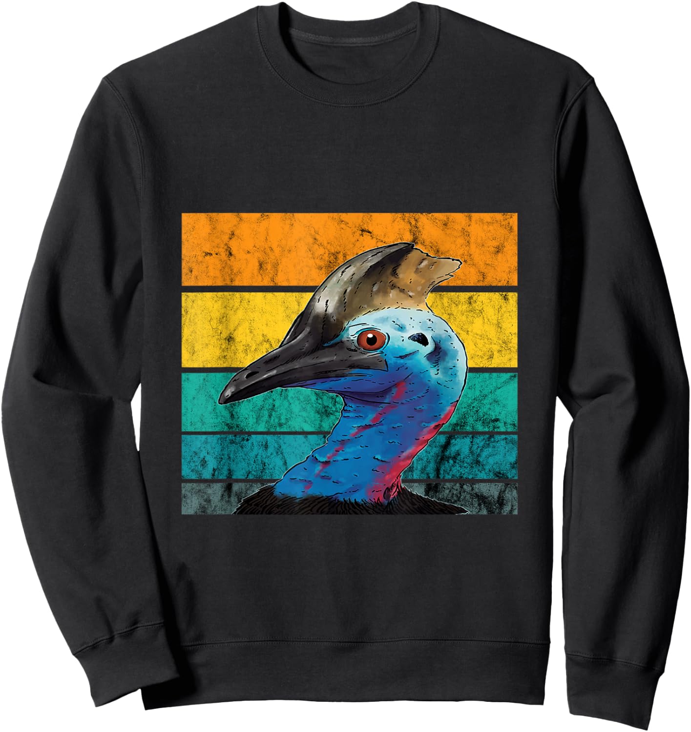 Cassowary Vintage Retro Cassowaries Casque Big Dino Bird Sweatshirt - Sweatshirt | Black
