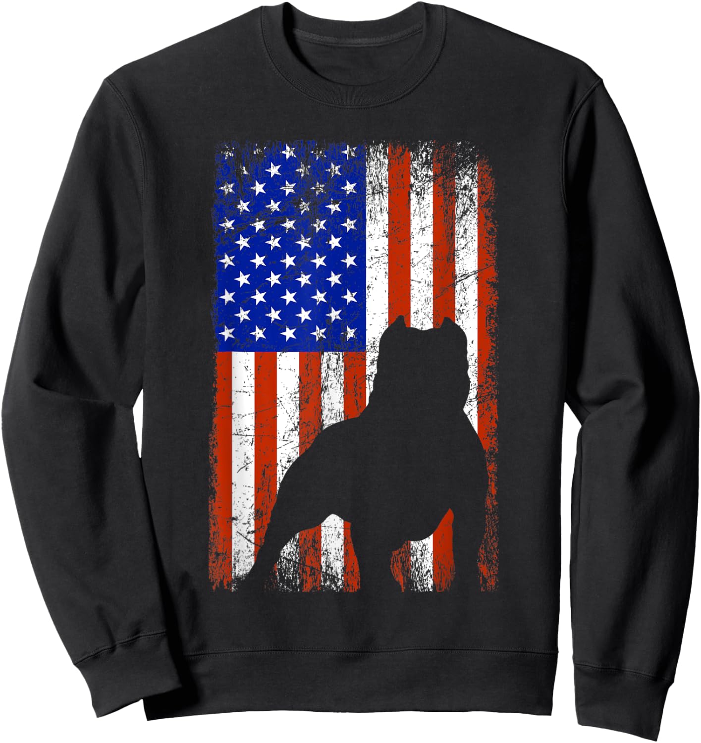 American Bully Bullypit Dog American USA Flag Men Women Kids Sweatshirt - Sweatshirt | Black