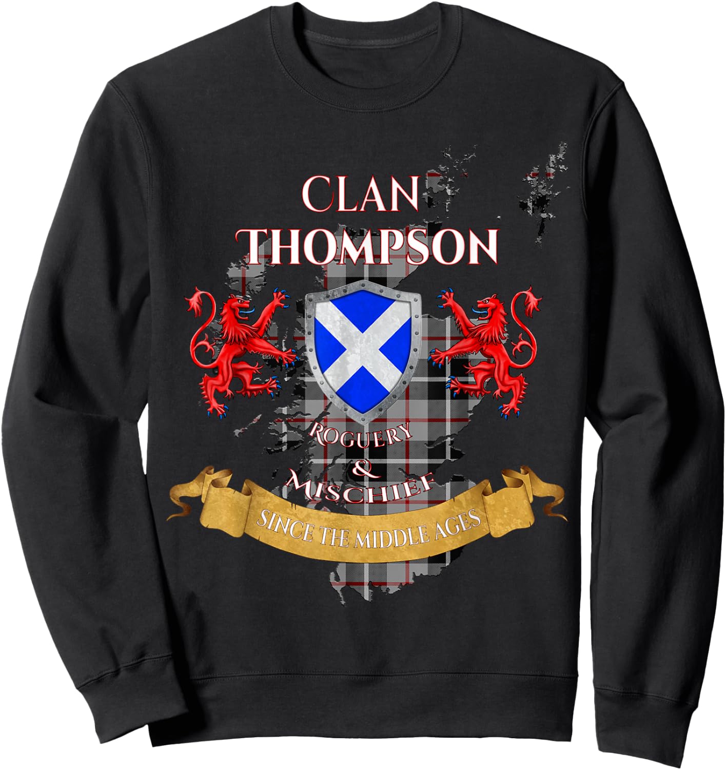 Thompson Scottish Family Clan Middle Ages Mischief Sweatshirt - Sweatshirt | Black