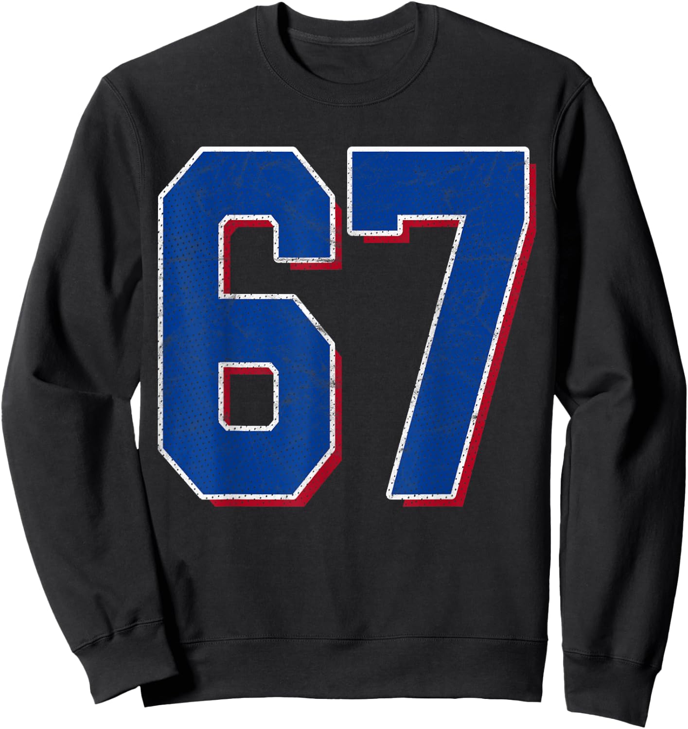 Number 67 Numbered Uniform Sports Team Jersey 67th Birthday Sweatshirt - Sweatshirt | Black