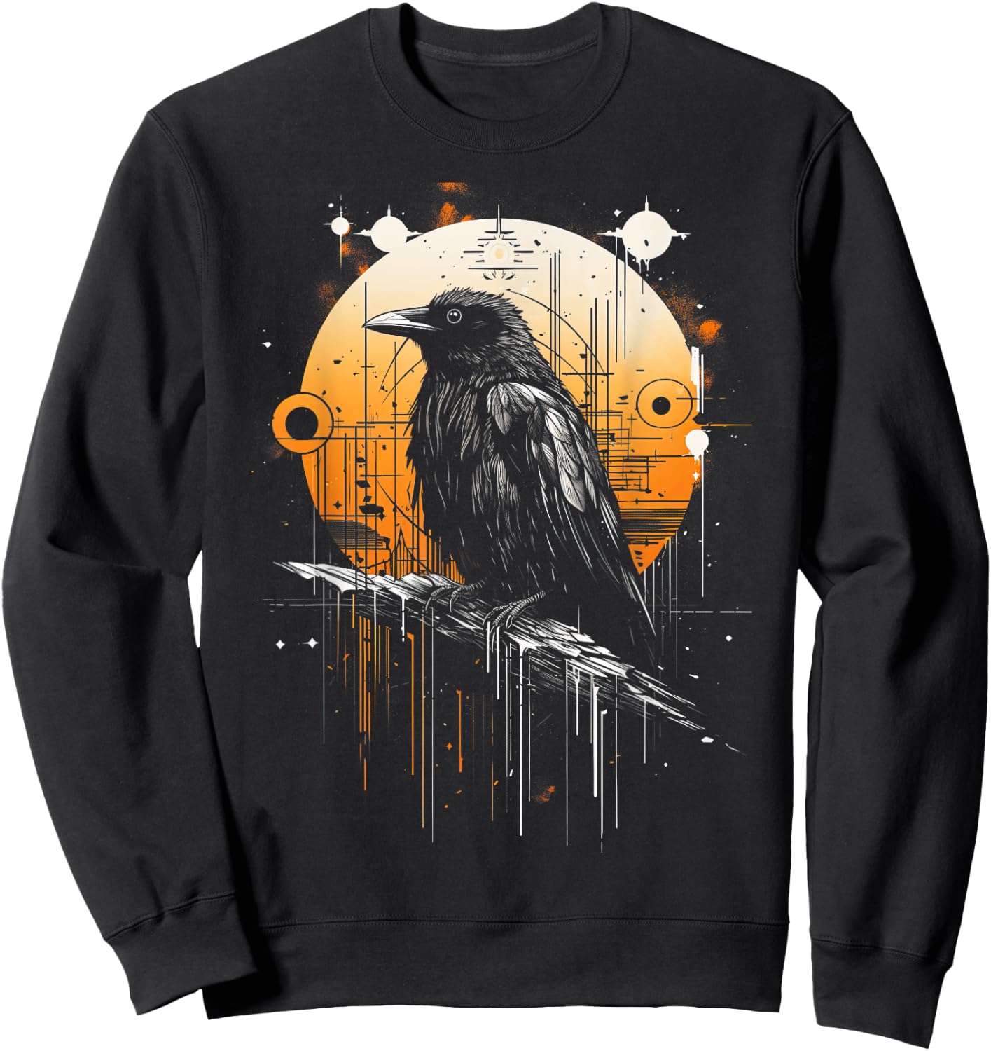 Raven Crow Dark Bird Witchcraft Omens Midnight Sweatshirt - Sweatshirt | Black