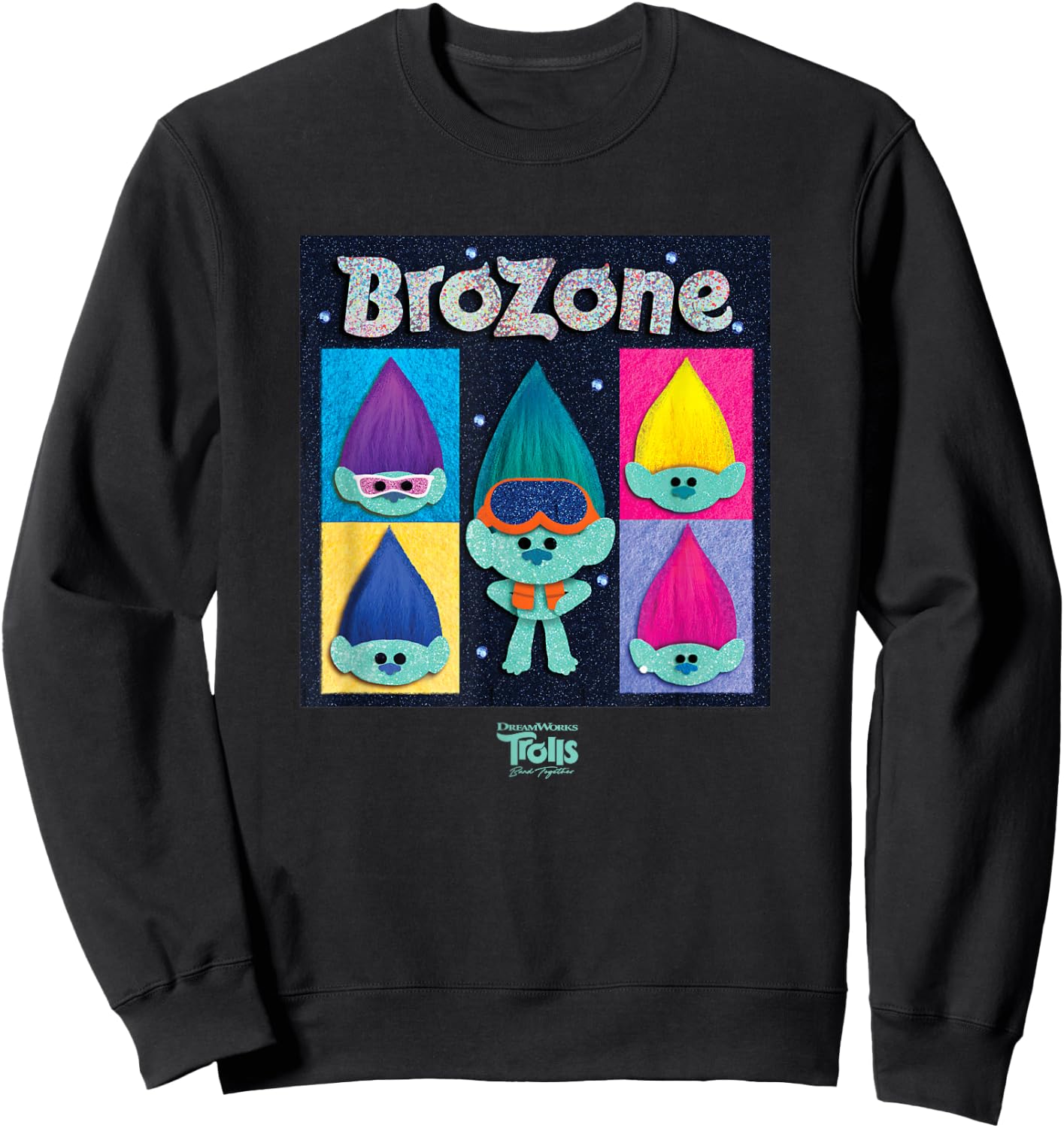 DreamWorks Trolls Band Together BroZone Sweatshirt - Sweatshirt | Black