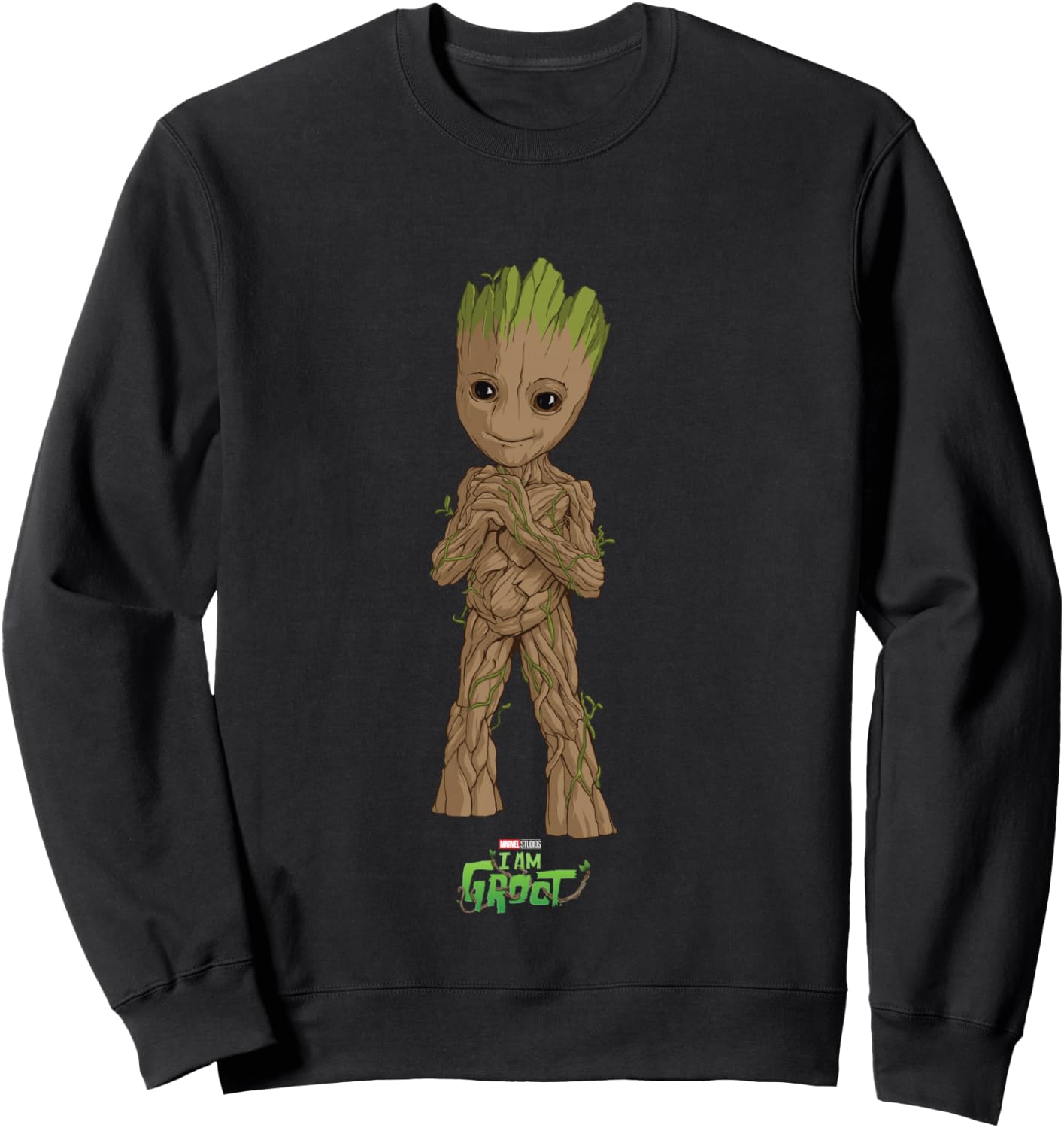 Marvel I Am Groot Super Cute Seedling Superhero Poster Sweatshirt - Sweatshirt | Black