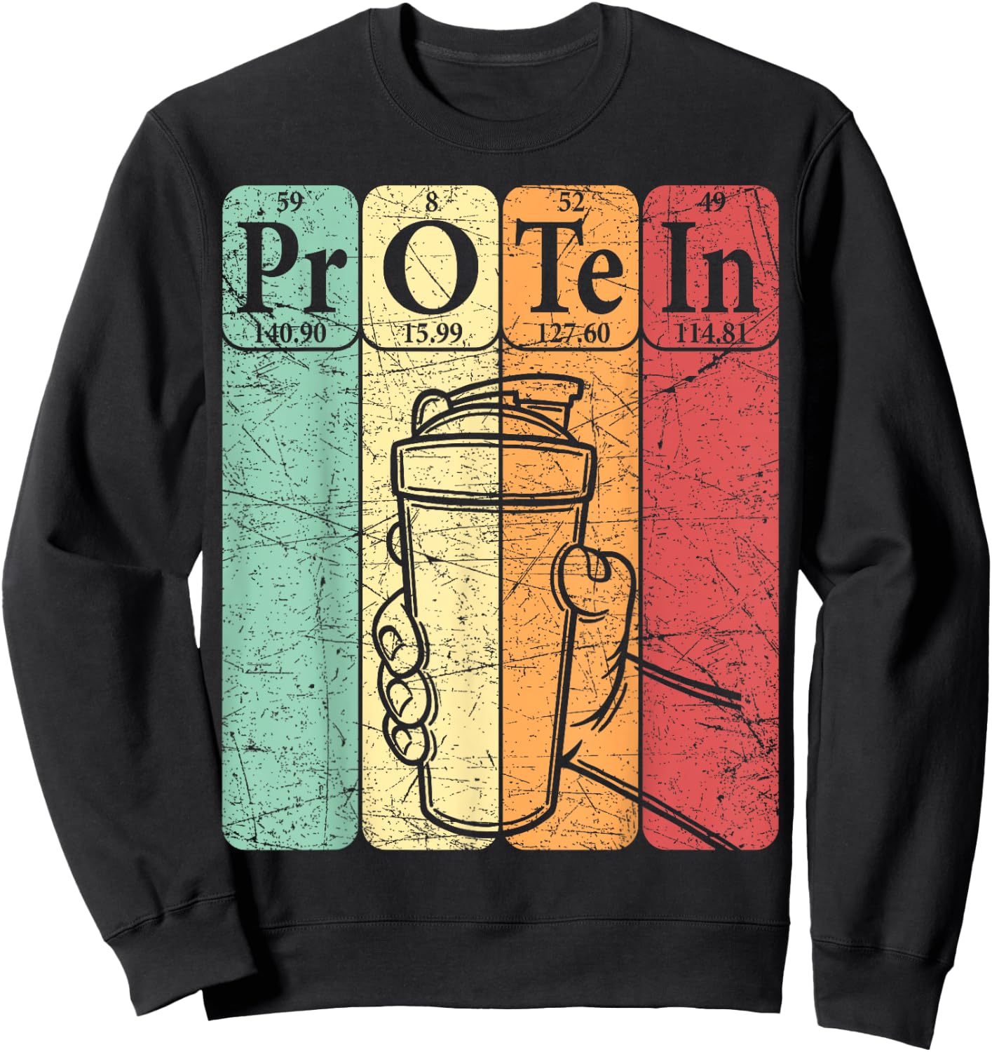 Gym Protein Periodic Table Elements Workout Protein Shake Sweatshirt - Sweatshirt | Black