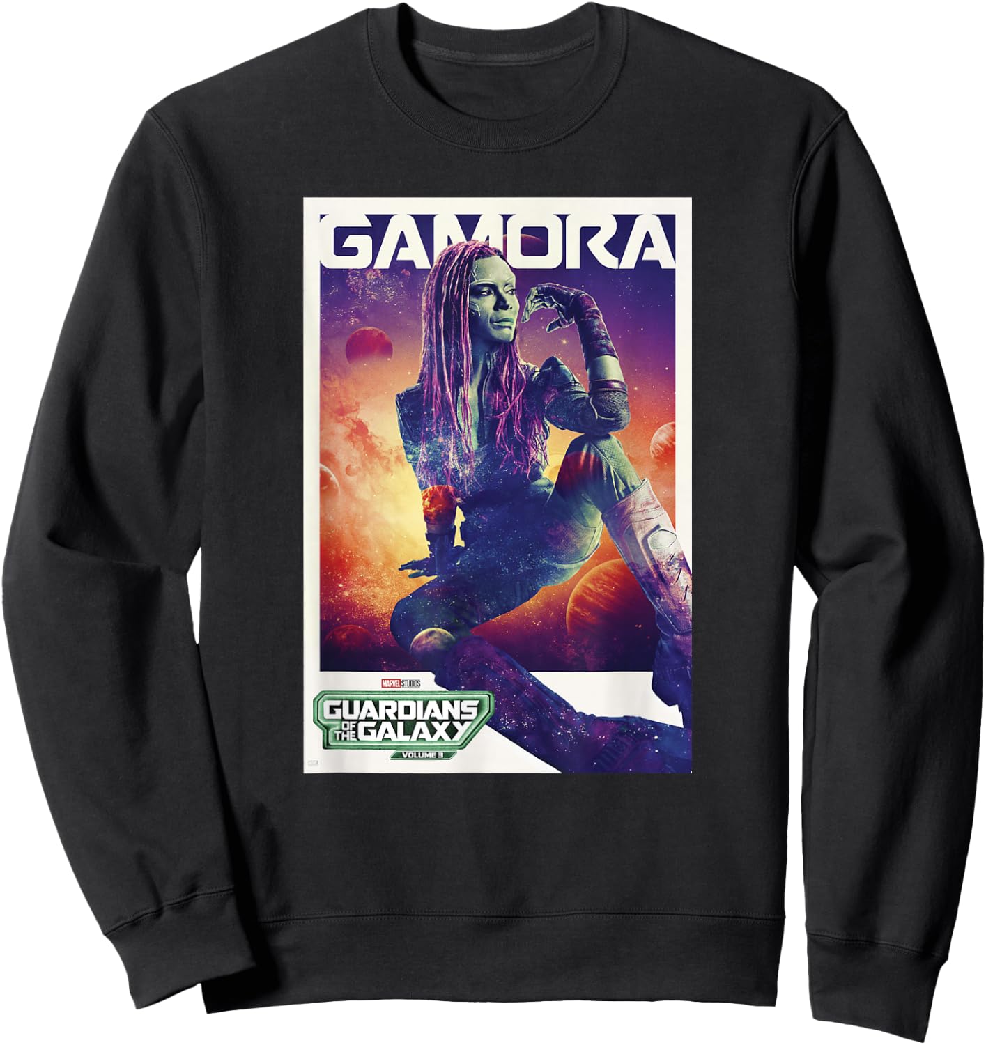 Marvel Guardians of the Galaxy Vol. 3 Gamora Solo Poster Sweatshirt - Sweatshirt | Black