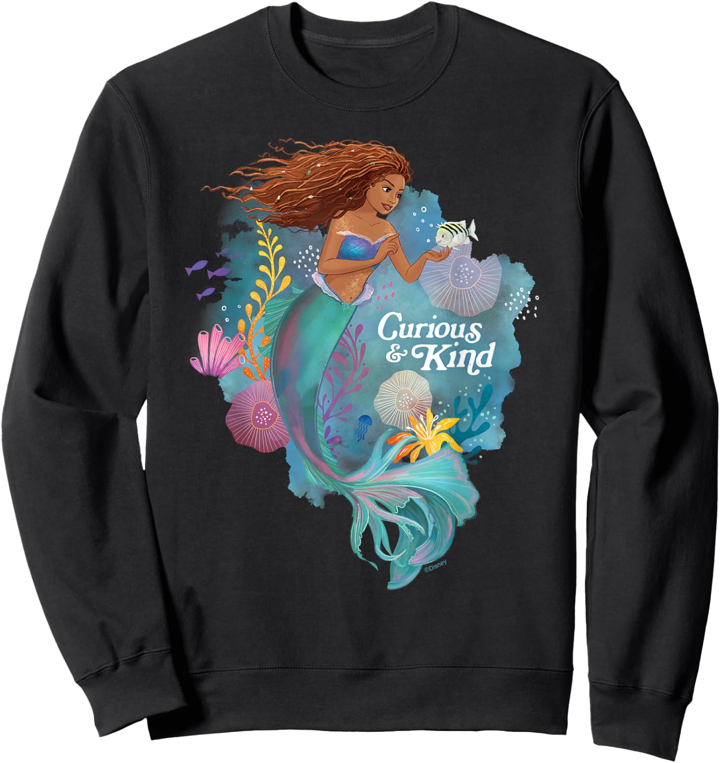 Disney The Little Mermaid Ariel Curious & Kind Sweatshirt - Sweatshirt | Black