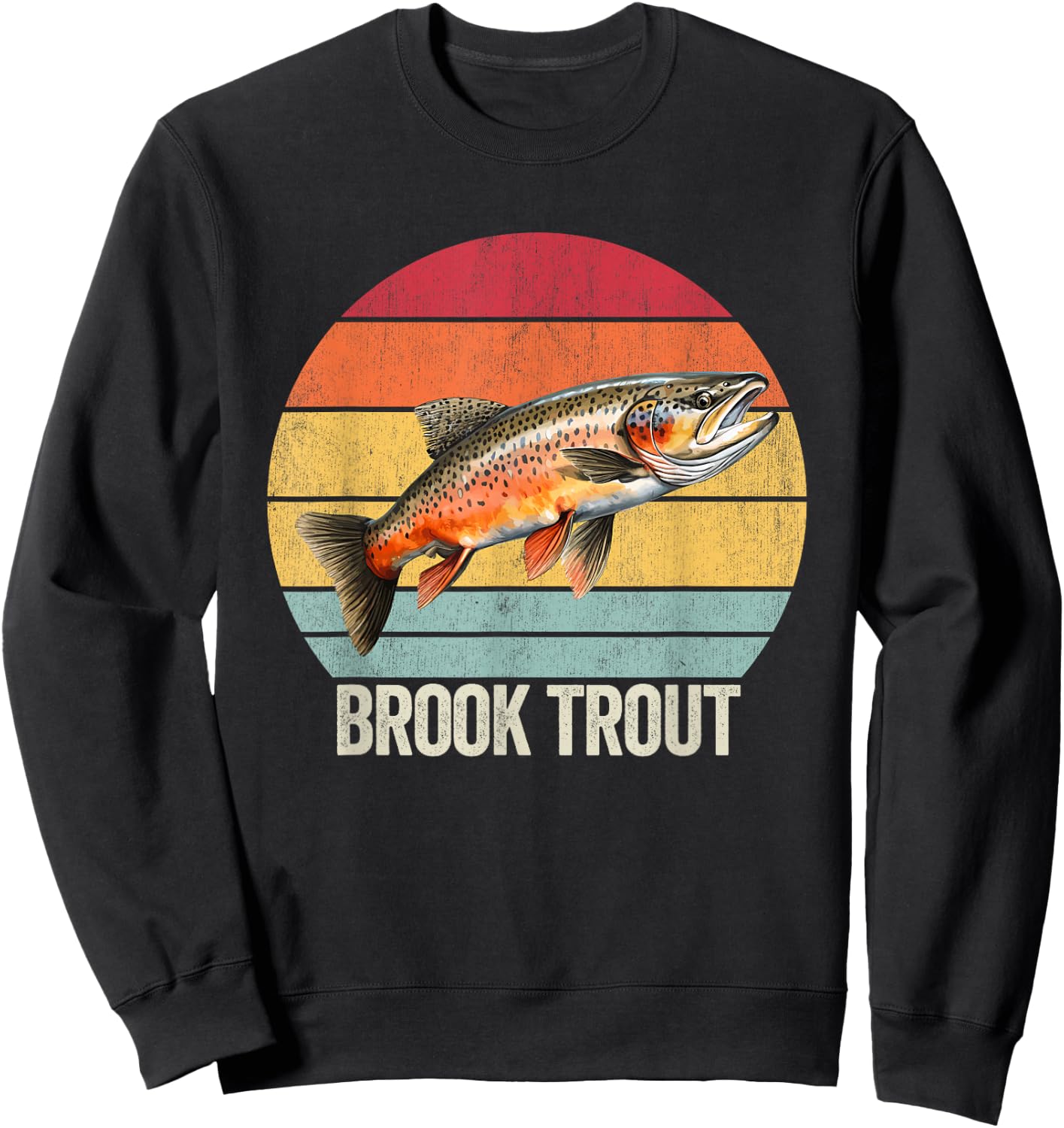 Brook Trout Vintage, Freshwater Brook Trout Sweatshirt - Sweatshirt | Black