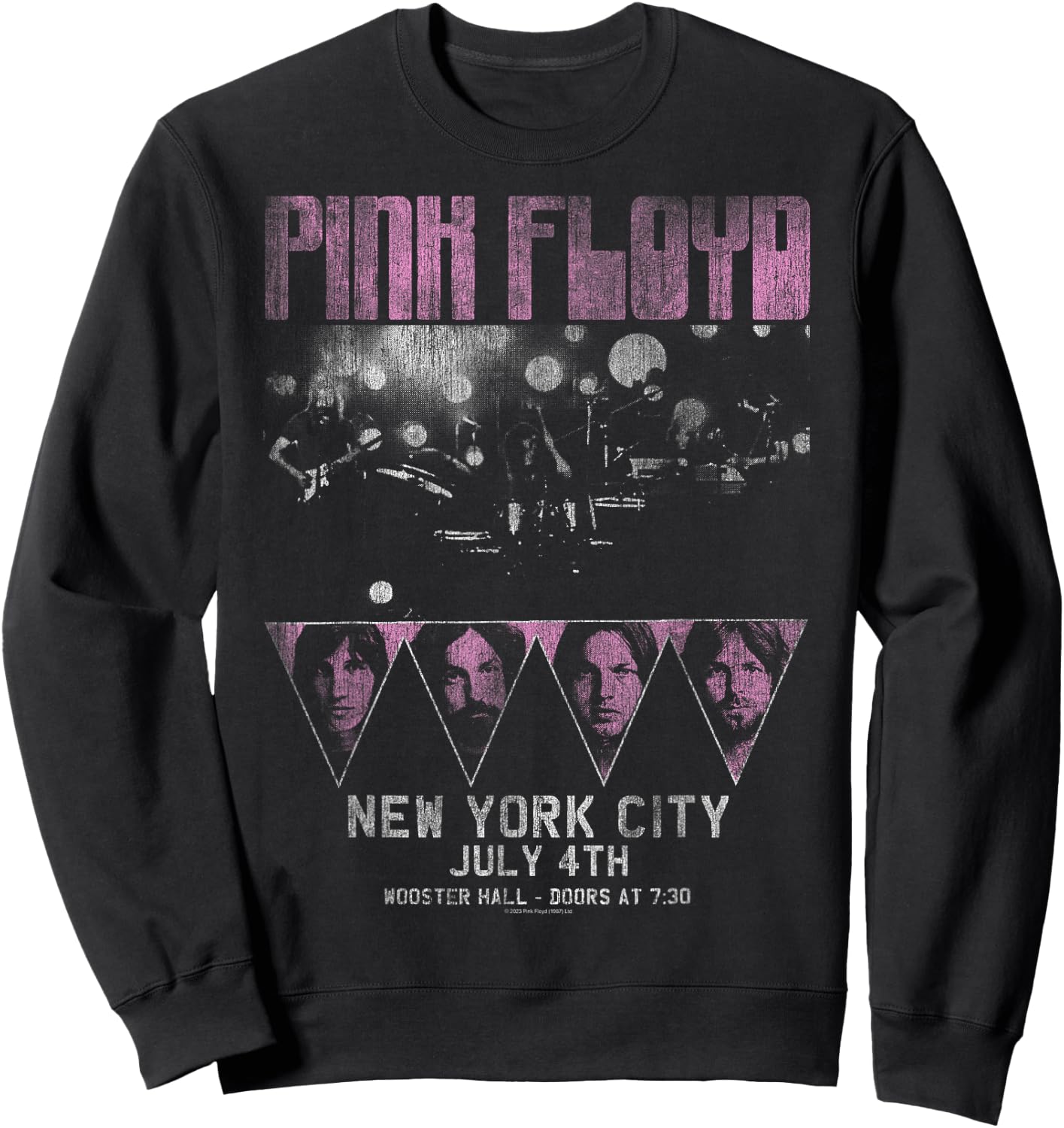 Official Pink Floyd Rock Band Tour NYC Classic Retro Music Sweatshirt - Sweatshirt | Black
