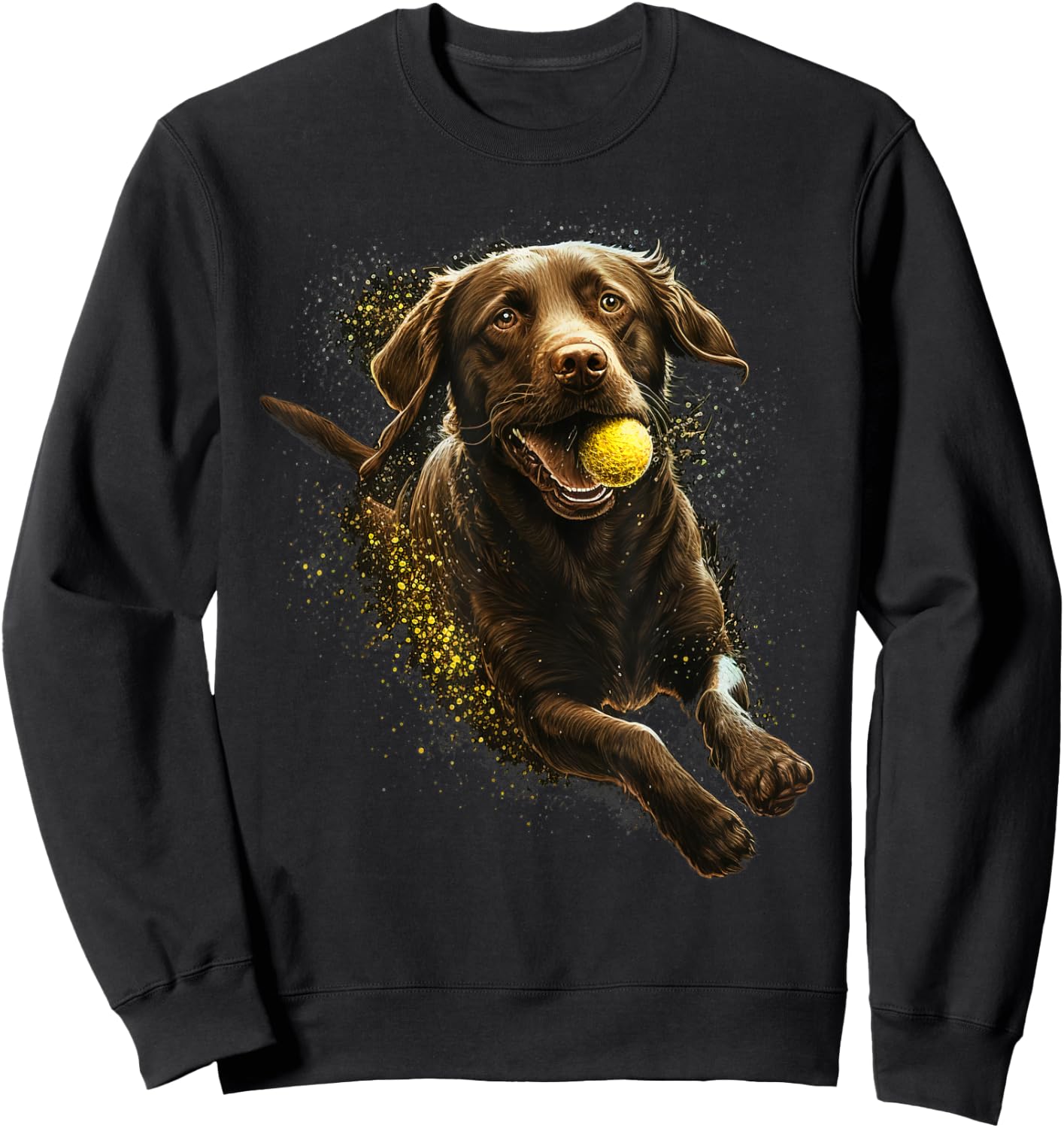 Cute brown Labrador Dog on brown Labrador Retriever Lover Women Kids Sweatshirt - Sweatshirt | Black